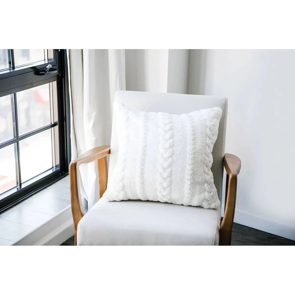 Sunday Citizen Braided Throw Pillow in Off White ~ 20 x 20 - Image 2