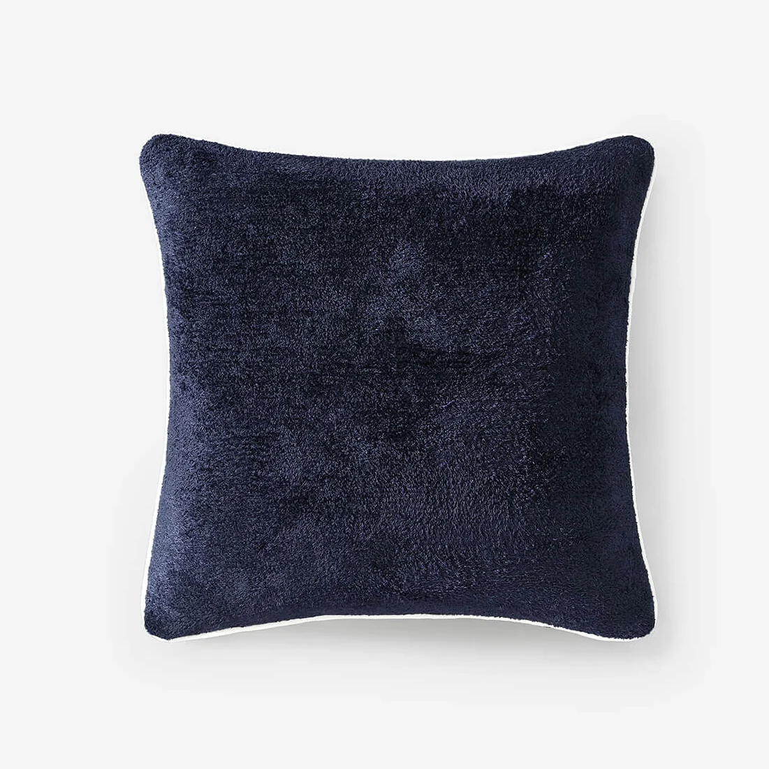 Sunday Citizen Cloud Silque Throw Pillow with Piping in Baritone Blue-Off White ~ 20 x 20