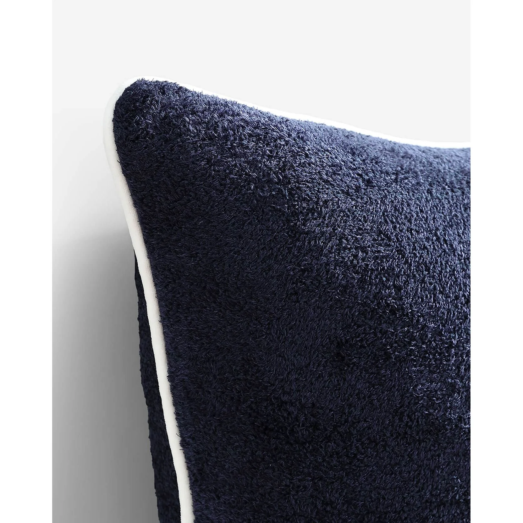 Sunday Citizen Cloud Silque Throw Pillow with Piping in Baritone Blue-Off White ~ 20 x 20 - Image 4