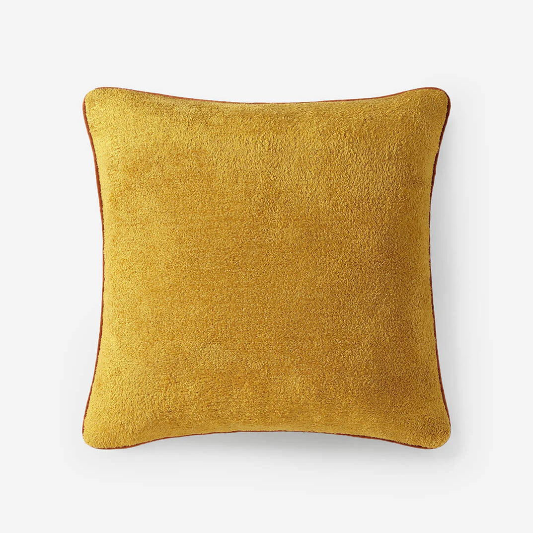 Sunday Citizen Cloud Silque Throw Pillow with Piping in Tawny Olive-Raw Sienna ~ 20 x 20