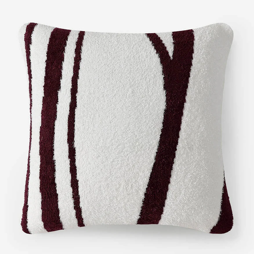 Sunday Citizen Cloud Silque Woodland Throw Pillow in White-Fig ~ 20 x 20