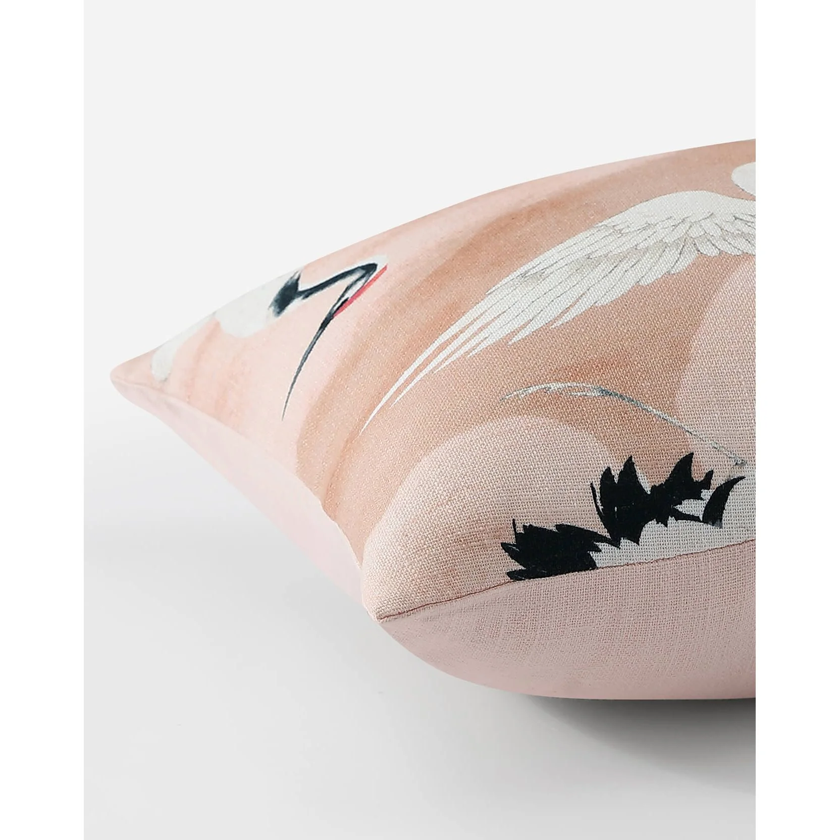 Sunday Citizen Crane in the Clouds Small Lumbar Pillow in Pink Sand ~ 22 in x 14 in - Image 3