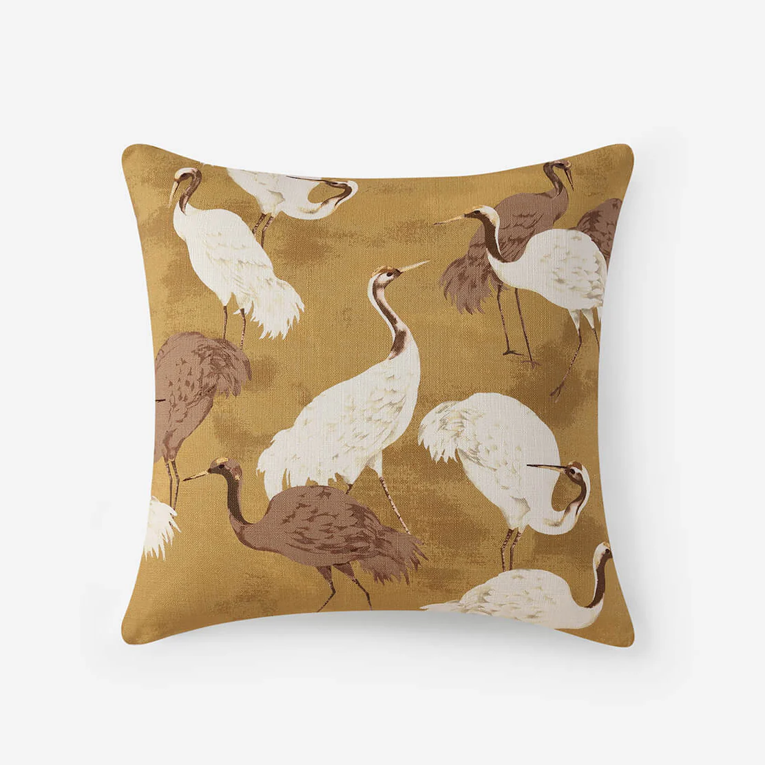 Sunday Citizen Golden Crane Throw Pillow ~ 20 x 20