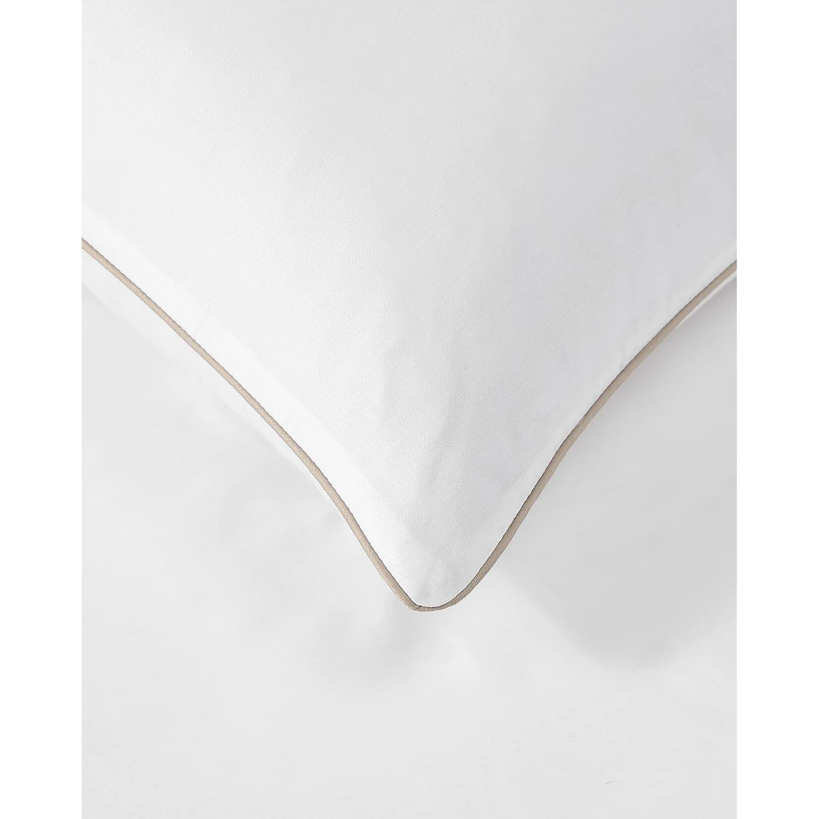 Sunday Citizen White Luxe Bamboo Sham Set with Taupe Piping ~ Available in King and Standard Sizes - Image 4