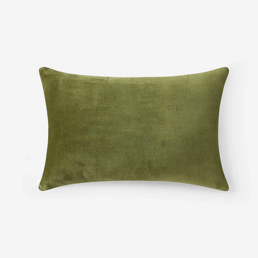 Sunday Citizen Velvet Watercolor Zebra Small Lumbar Pillow in Cardamon Seed ~ 22 in x 14 in - Image 6
