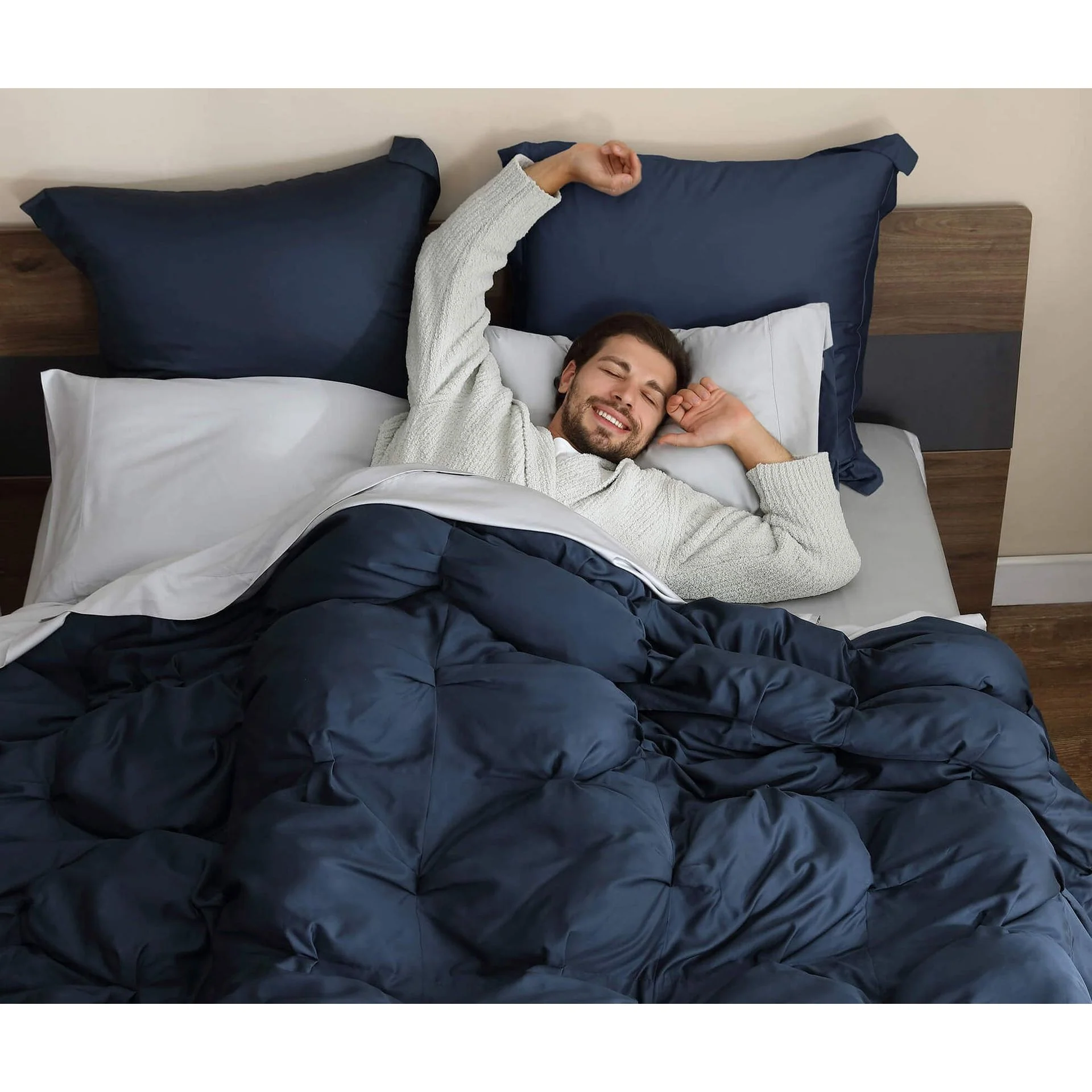 Sunday Citizen Midnight Premium Bamboo Bubble Comforter ~ Available in King and Queen Sizes - Image 2