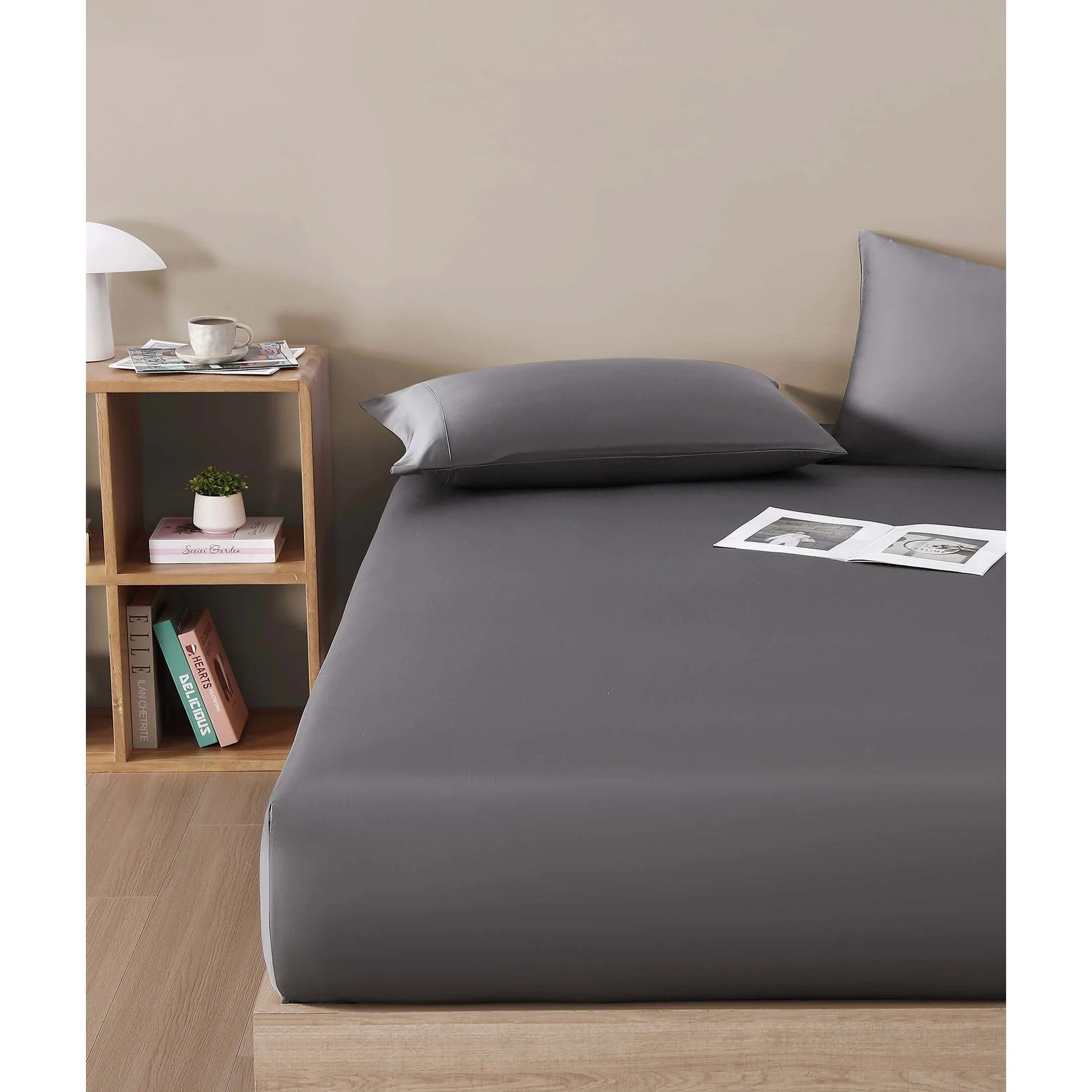 Sunday Citizen Natural Premium Bamboo Fitted Sheet in Granite ~ Available in King Size - Image 3