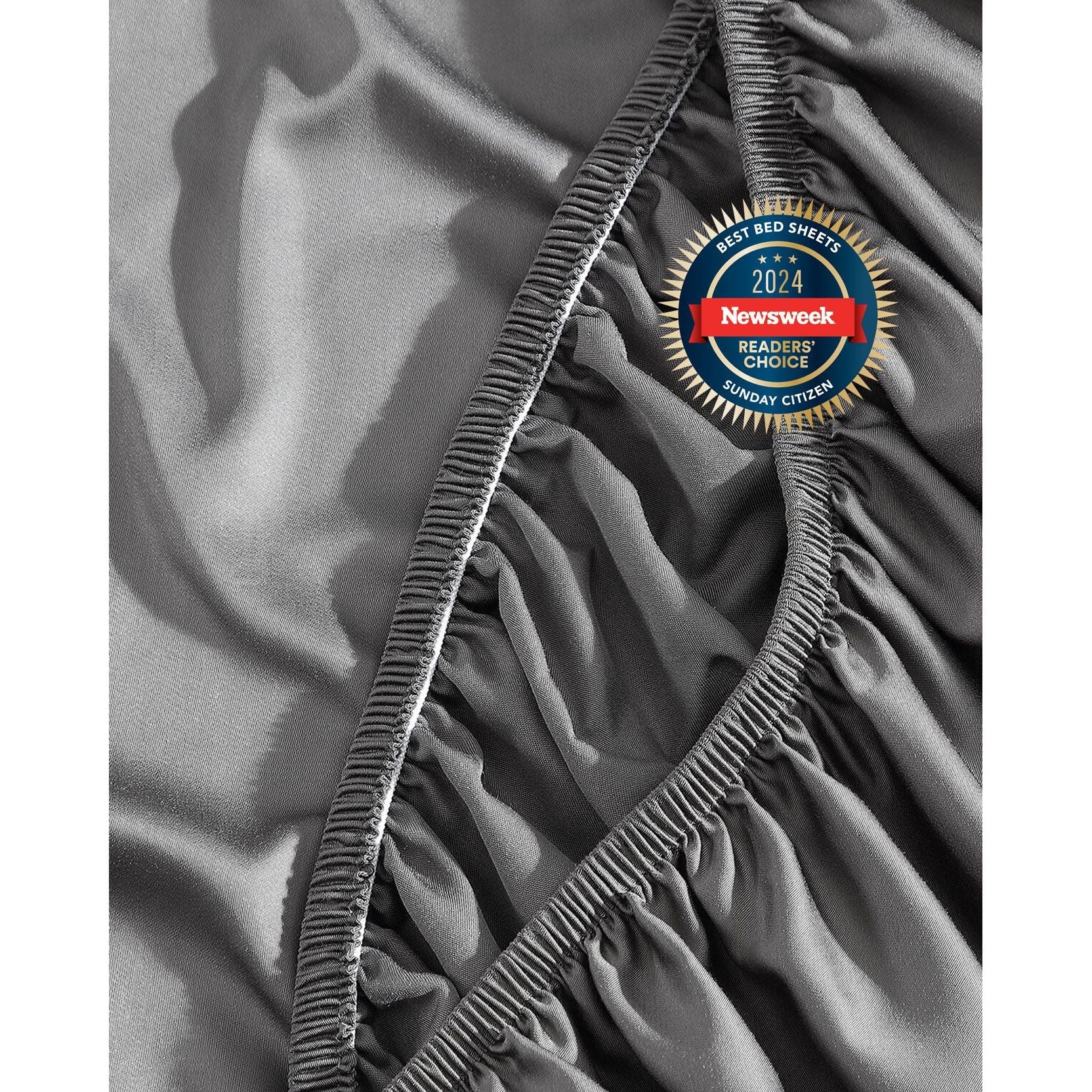 Sunday Citizen Natural Premium Bamboo Fitted Sheet in Granite ~ Available in King Size - Image 4