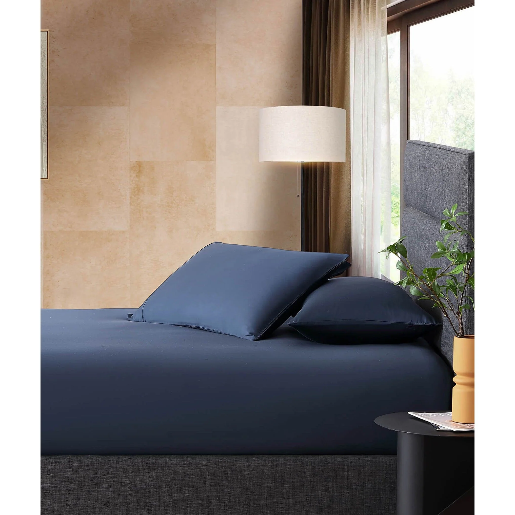 Sunday Citizen Natural Premium Bamboo Fitted Sheet in Midnight ~ Available in Queen Size - Image 3