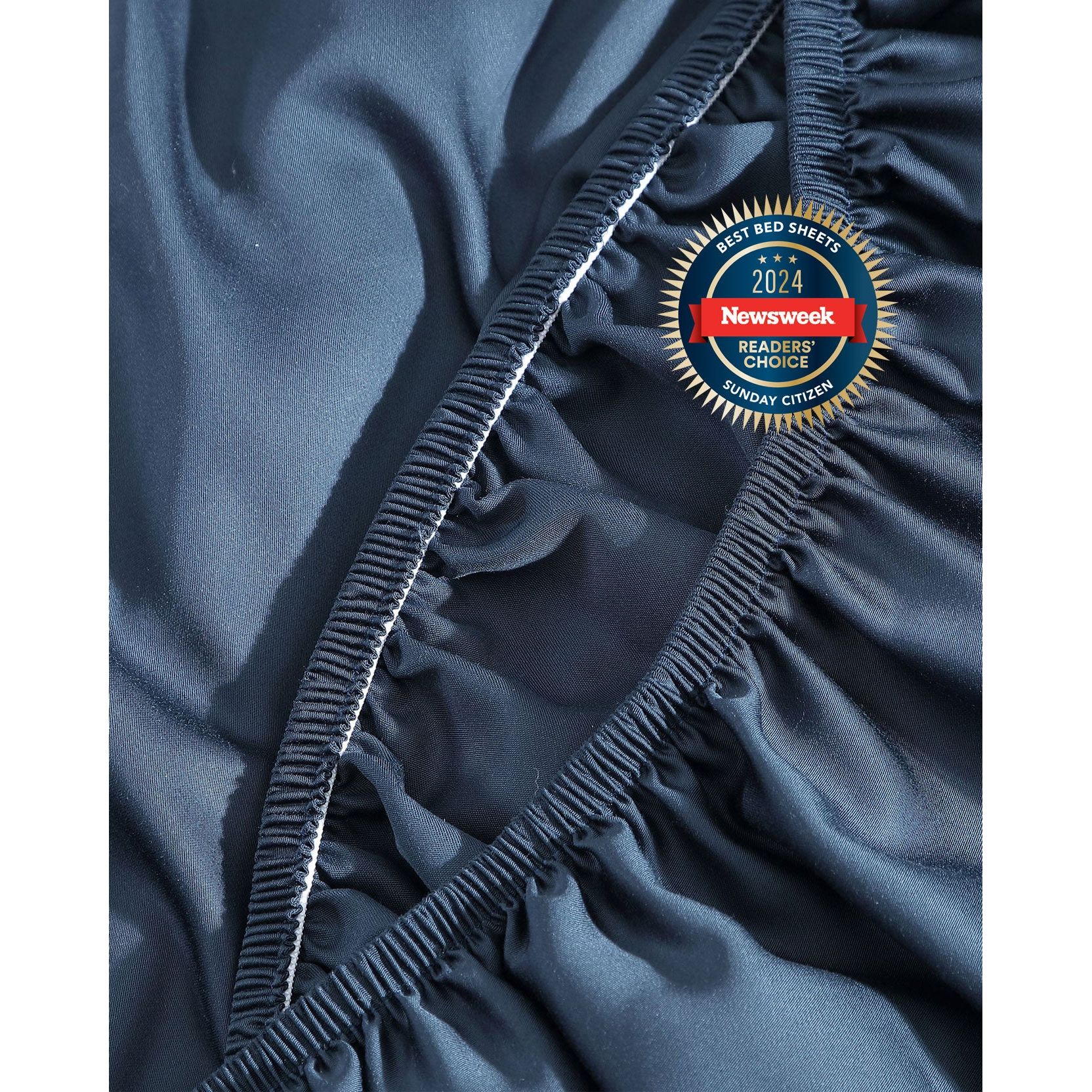 Sunday Citizen Natural Premium Bamboo Fitted Sheet in Midnight ~ Available in Queen Size - Image 4