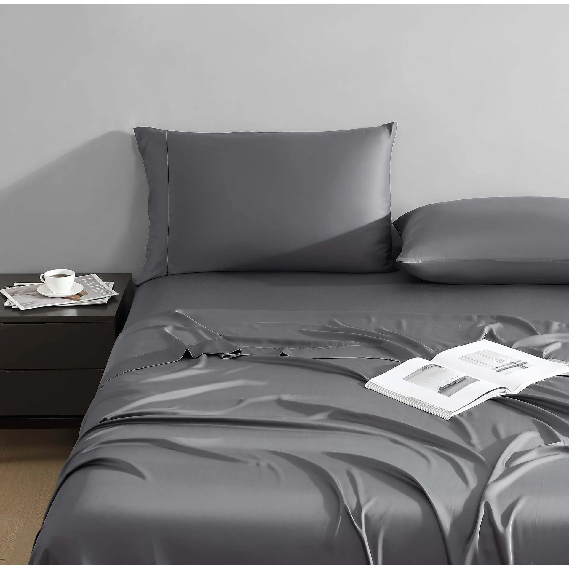 Sunday Citizen Natural Premium Bamboo Top Sheet in Granite ~ Available in King and Queen Sizes - Image 2