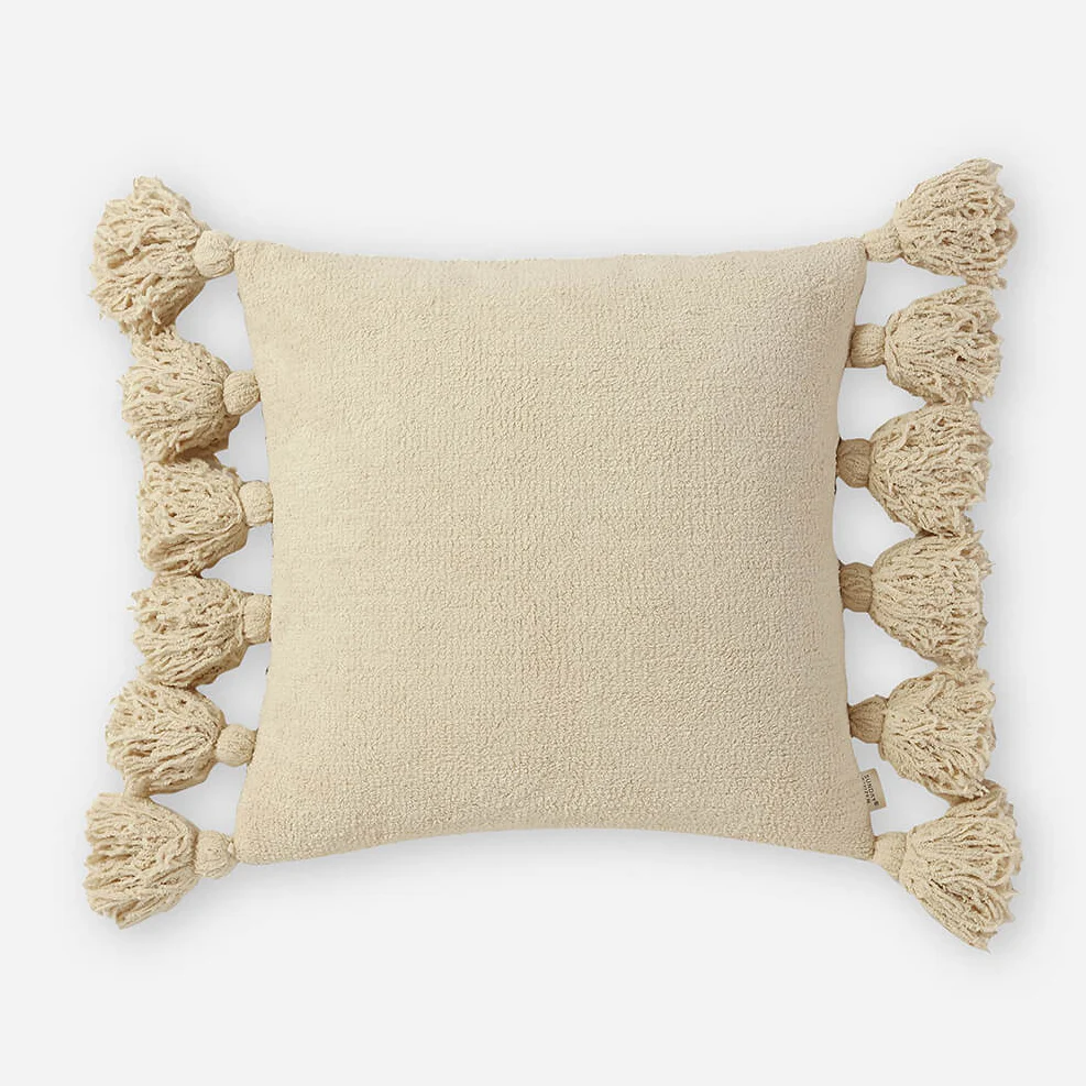 Sunday Citizen Pom Pom Throw Pillow in Sahara Tan ~ 20 x 20