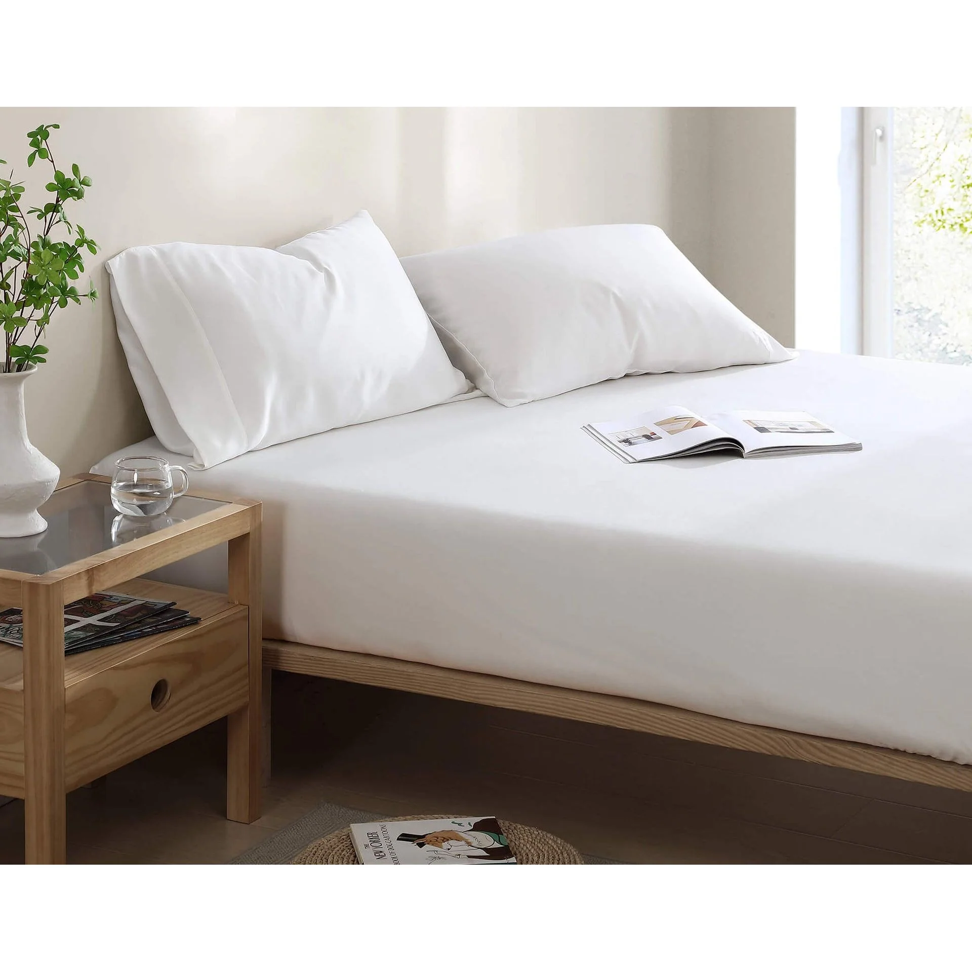 Sunday Citizen Silky Lyocell Sheet Set in Clear White ~ Available in King and Queen Sizes - Image 3