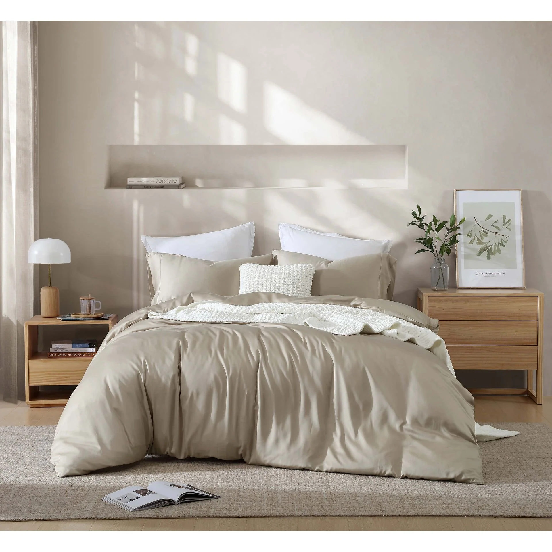 Sunday Citizen Silky Lyocell Sheet Set in Sandstone ~ Available in King and Queen Sizes - Image 2