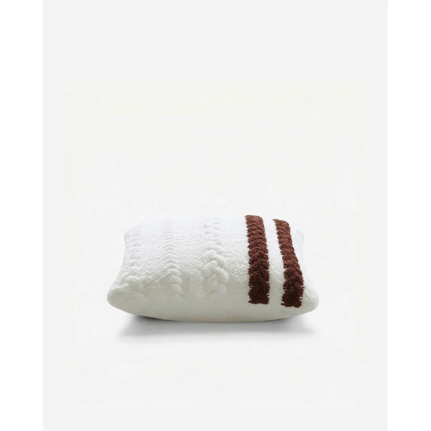 Sunday Citizen Snug Braided Throw Pillow with Stripe in Off White-Fig ~ 20 x 20 - Image 2