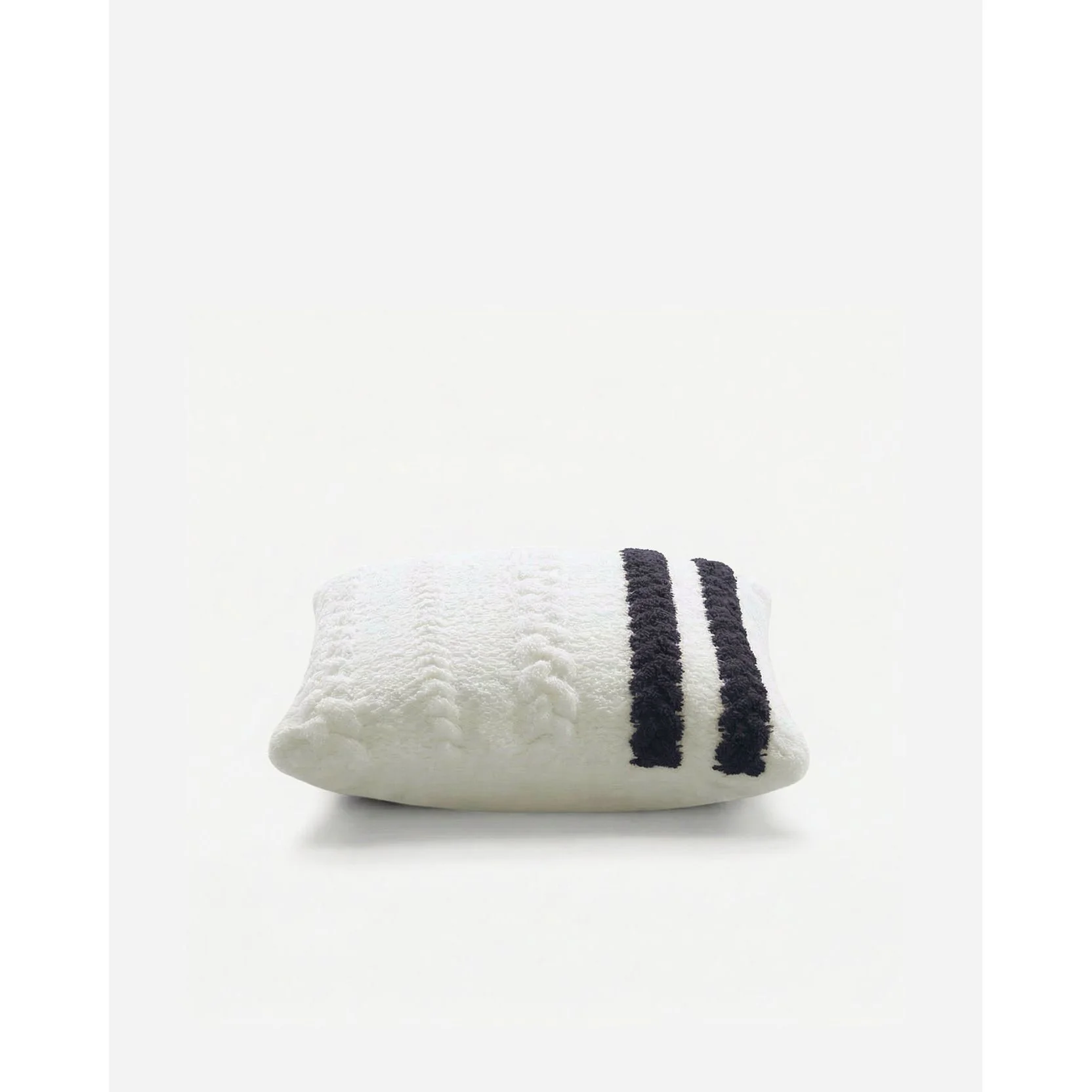 Sunday Citizen Snug Braided Throw Pillow with Stripe in Off White-Midnight ~ 20 x 20 - Image 2