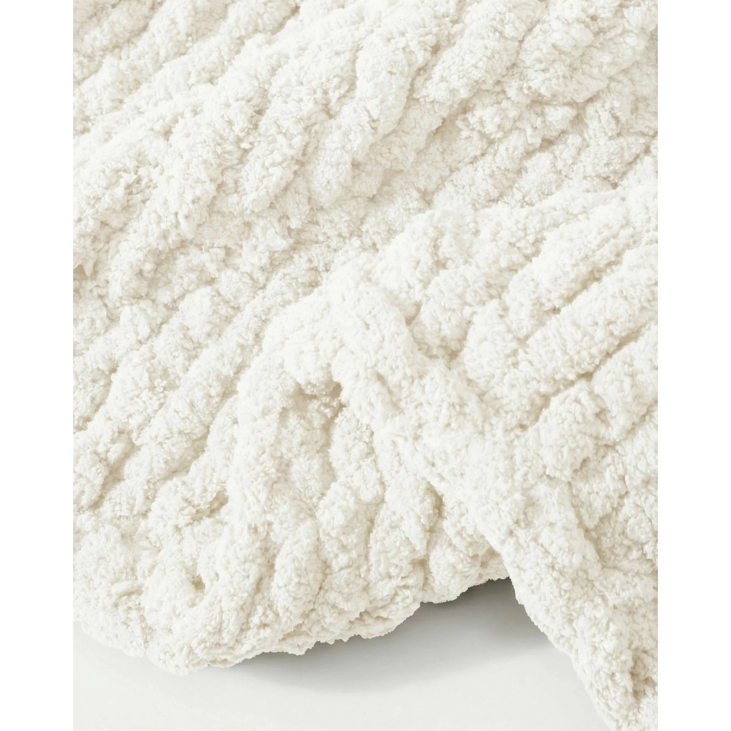 Sunday Citizen Snug Chunky Knit Throw in Off White ~ 75 x 52 - Image 2