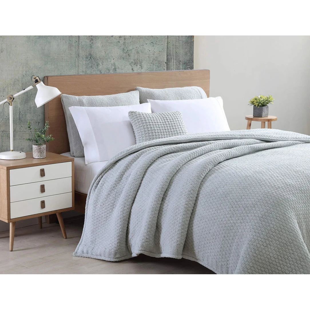 Sunday Citizen Snug Waffle Mini Pillow in Cloud Gray ~ 18 x 12 - Image 2