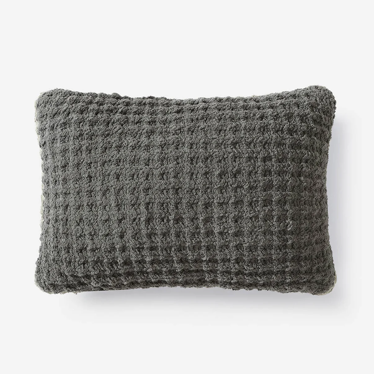 Sunday Citizen Snug Waffle Mini Pillow in Granite ~ 18 x 12