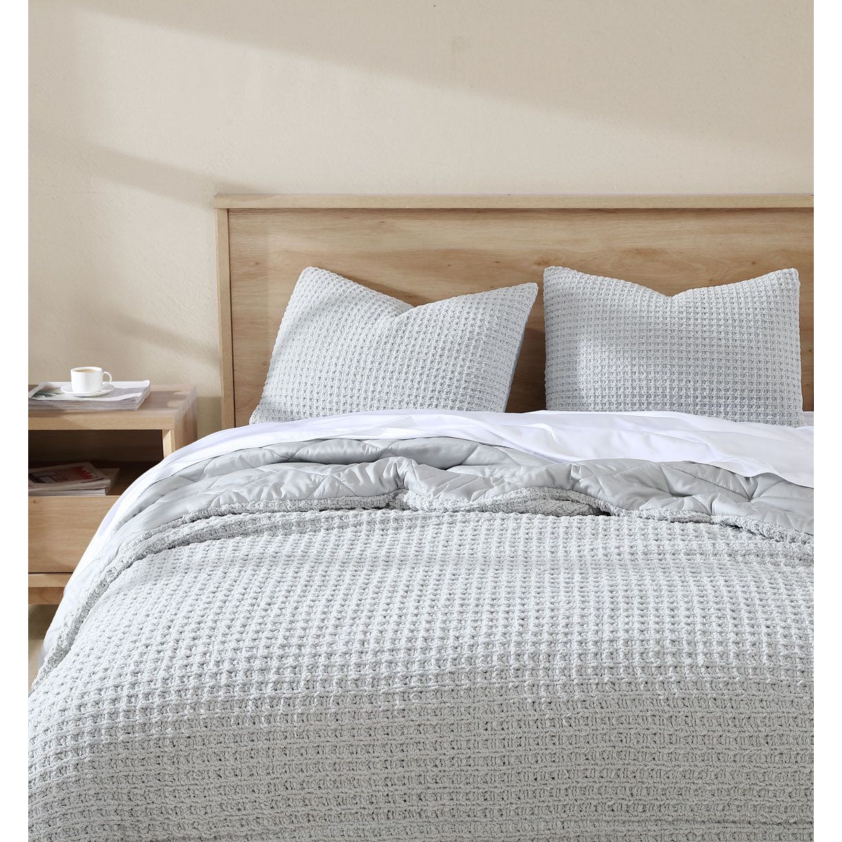 Sunday Citizen Waffle Comforter in Cloud Grey ~ Available in King/Cal King and Full/Queen Sizes - Image 2
