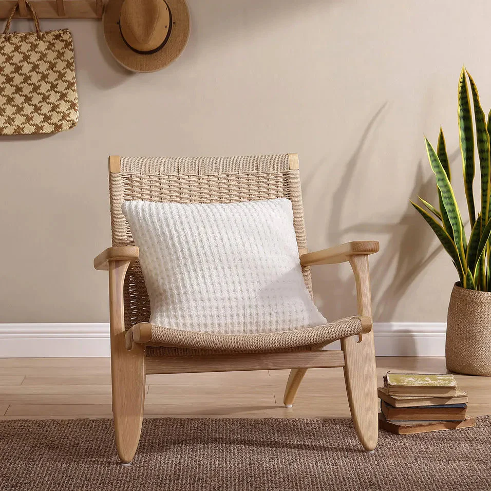 Sunday Citizen Waffle Throw Pillow in Off White ~ 20 x 20 - Image 5