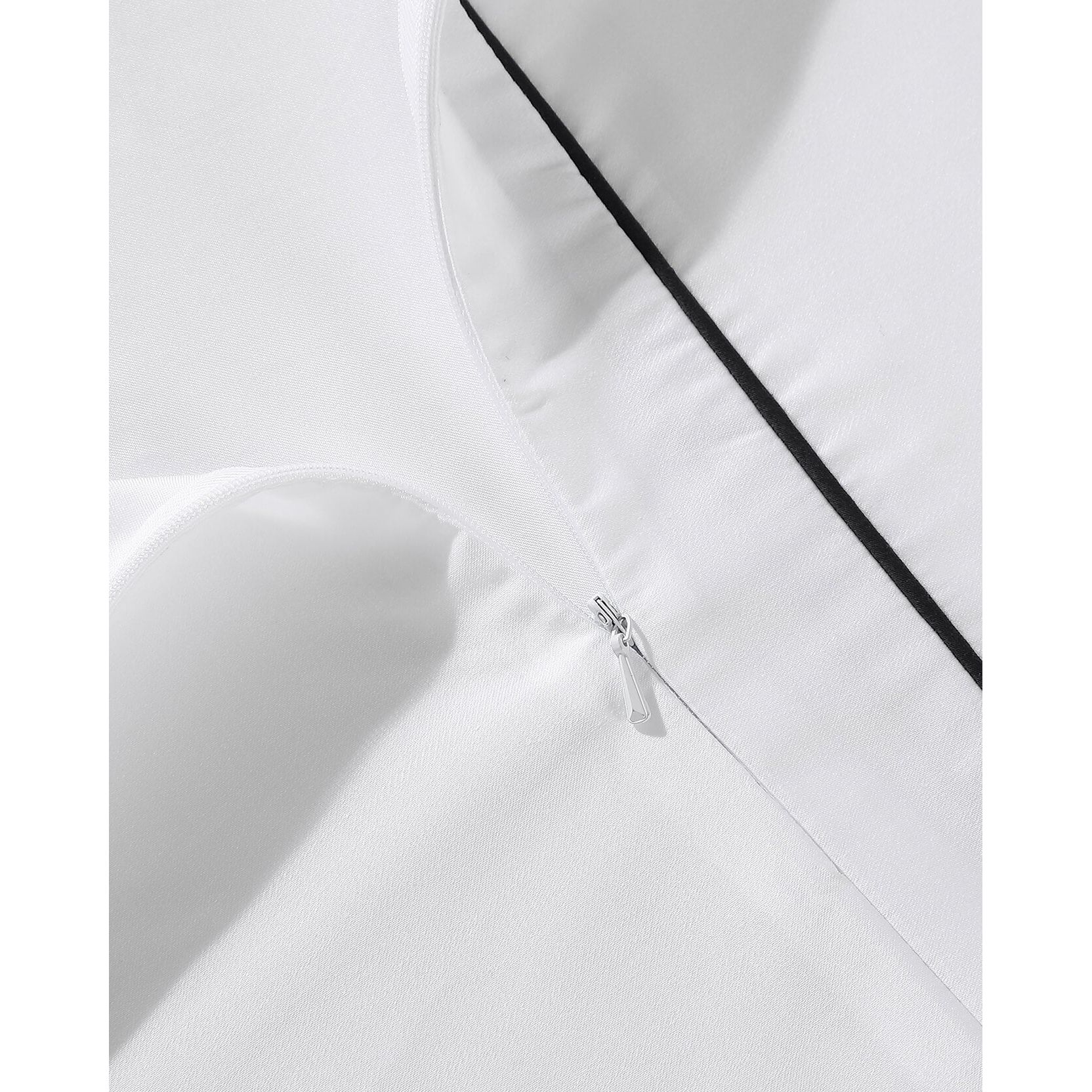 Sunday Citizen White Luxe Bamboo Duvet Cover With Black Piping ~ Available in King and Queen Sizes - Image 3