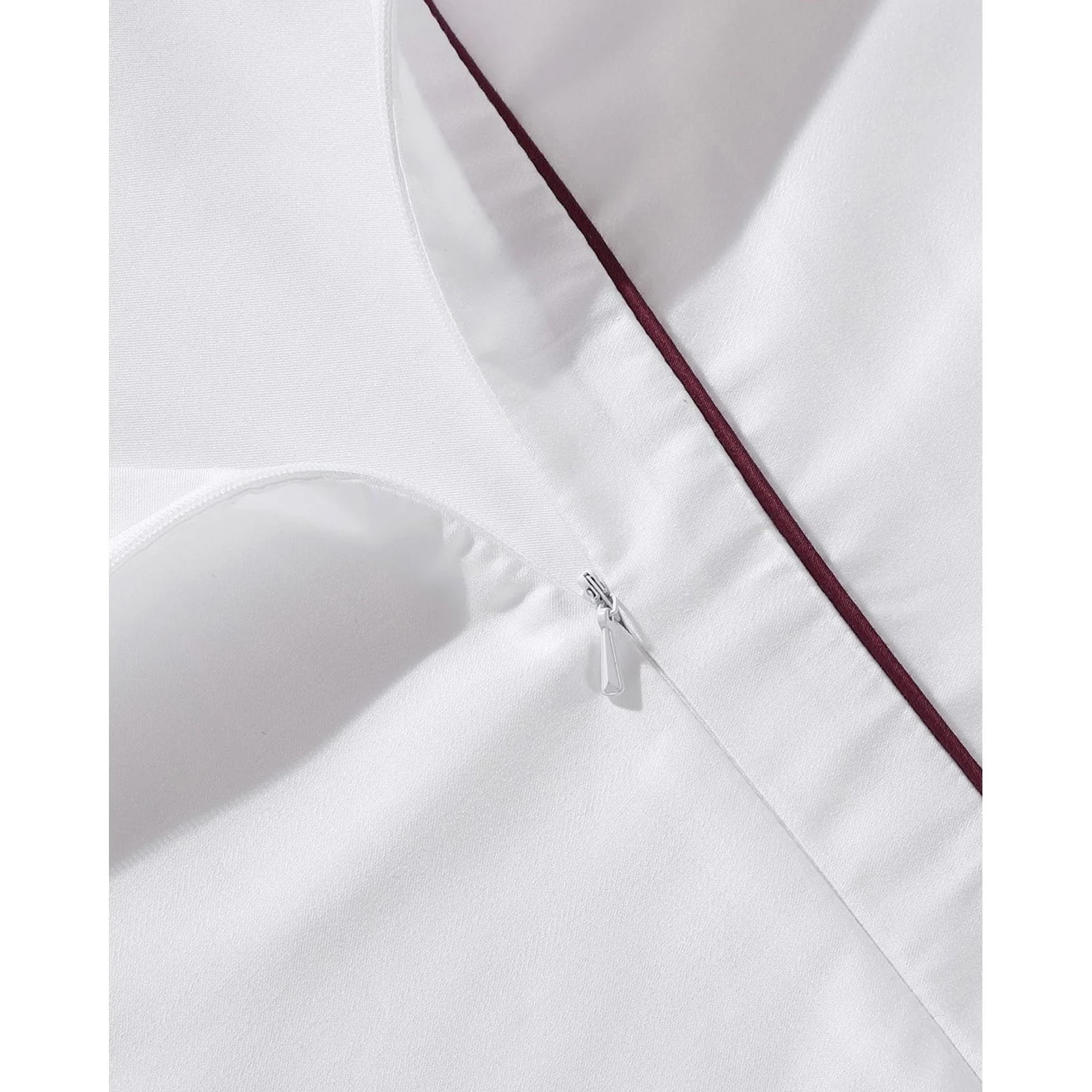 Sunday Citizen White Luxe Bamboo Duvet Cover With Fig Piping ~ Available in King and Queen Sizes - Image 3