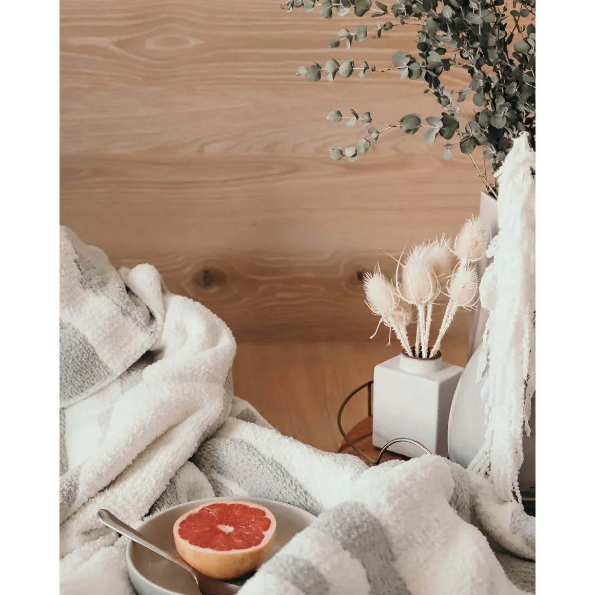 Sunday Citizen Woodland Throw in Cloud Gray-Off White ~ 75 x 52 - Image 2