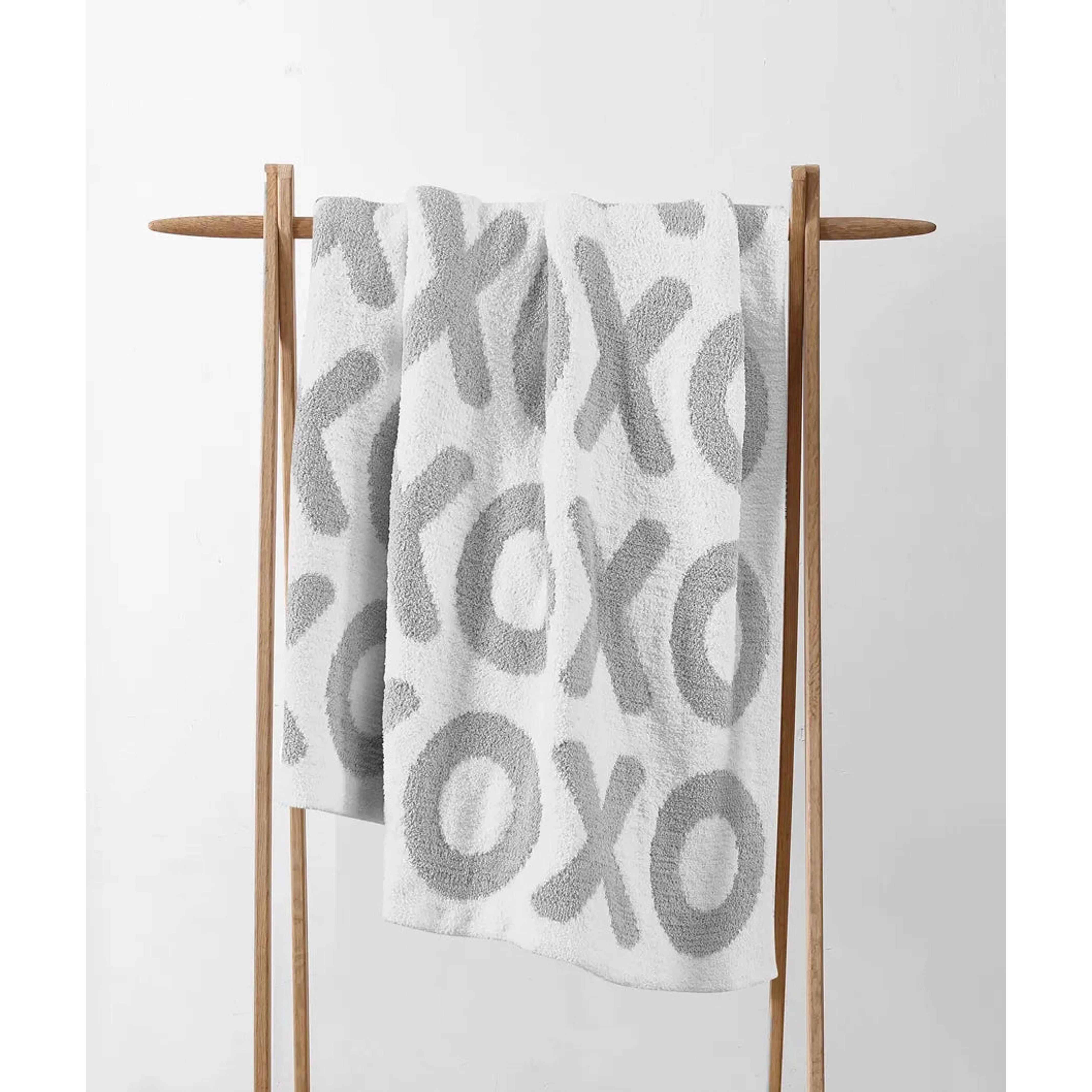 Sunday Citizen XOXO Cloud Gray and Off White Throw