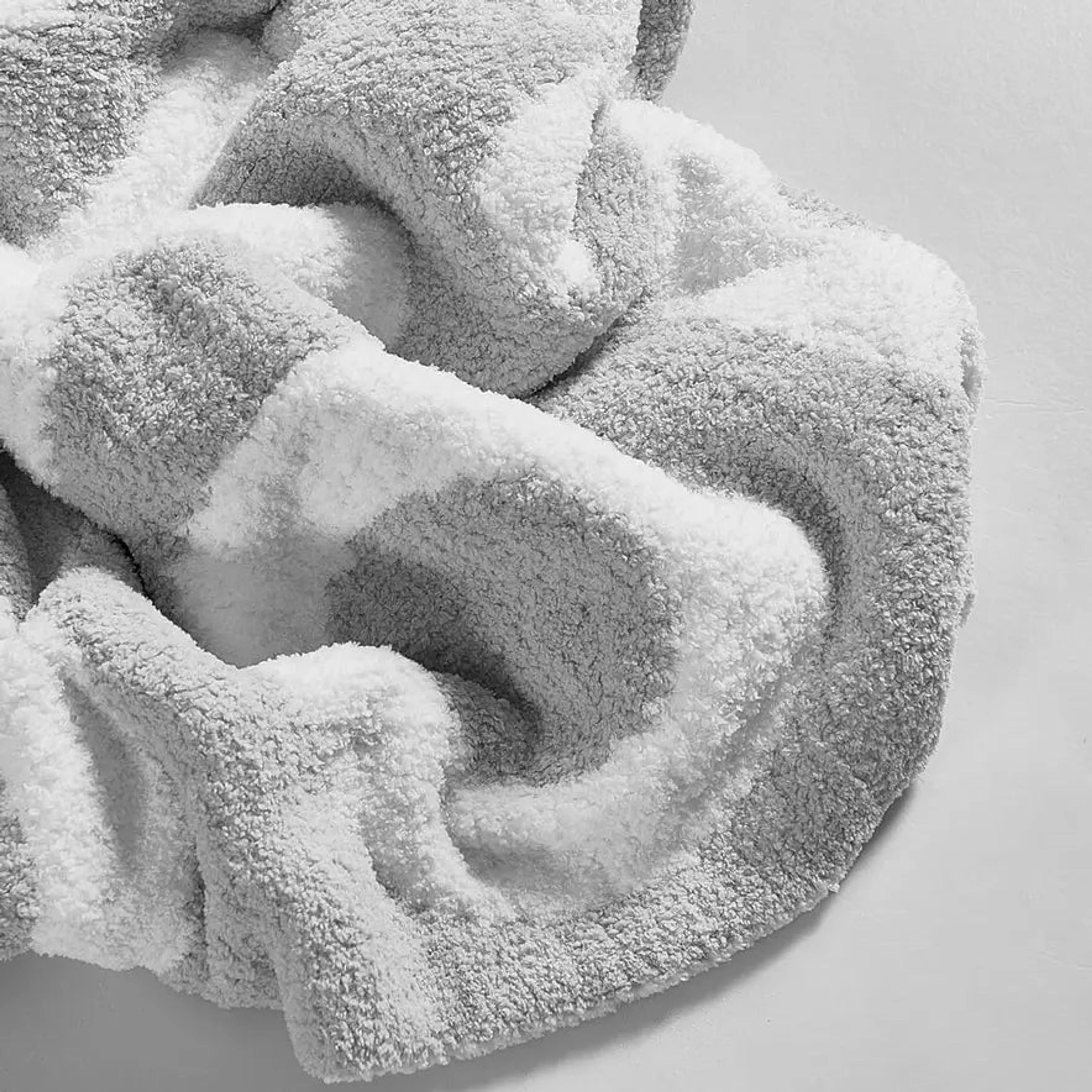 Sunday Citizen XOXO Cloud Gray and Off White Throw - Image 2