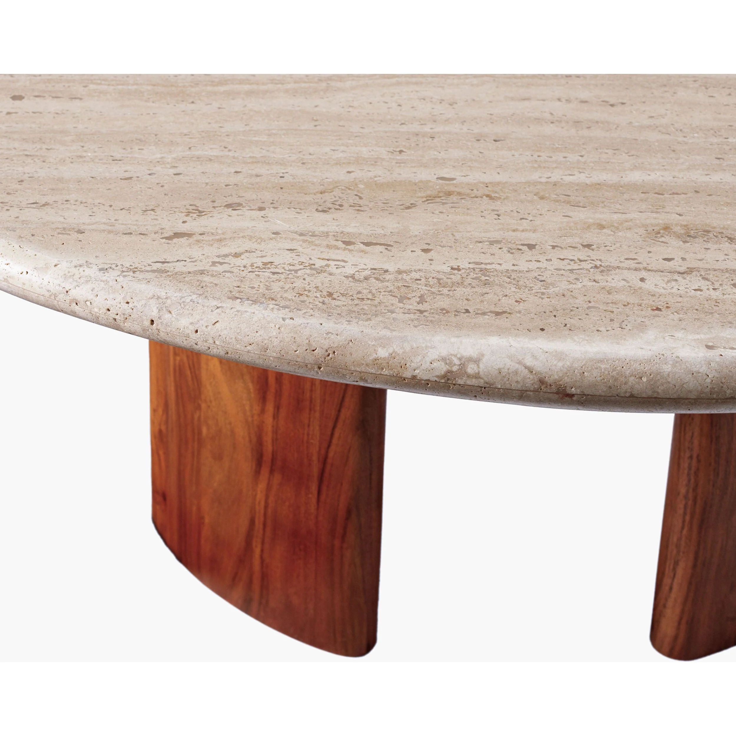 Surya Abacus Modern Travertine and Acacia Wood Coffee Table - Image 5