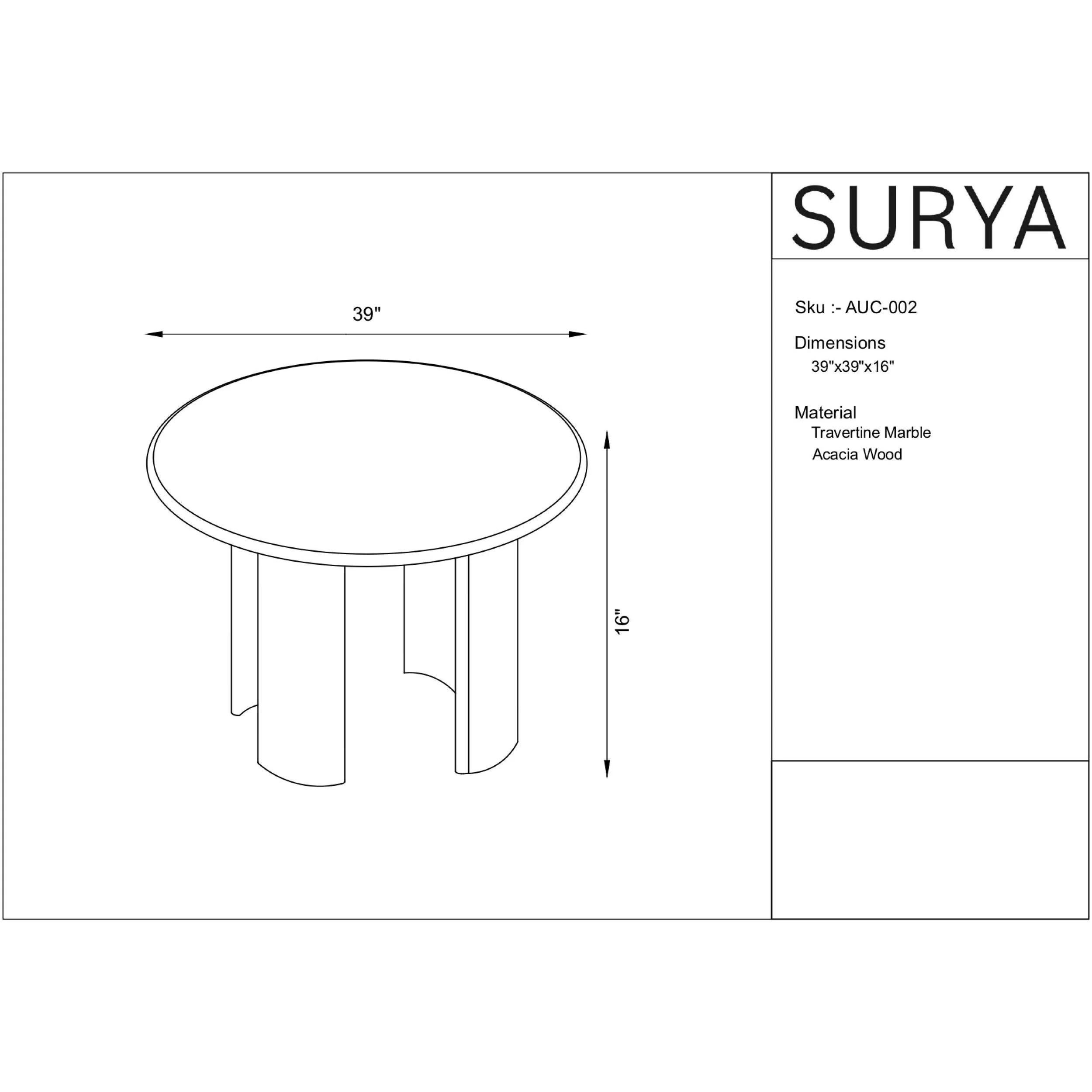 Surya Abacus Modern Travertine and Acacia Wood Coffee Table - Image 6