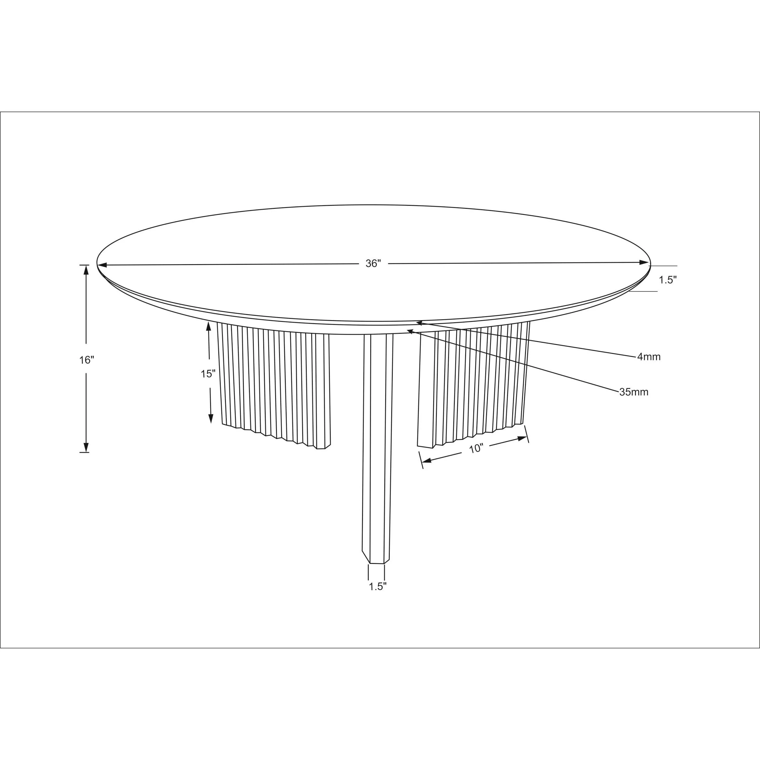 Surya Agnes Modern Natural Mango Wood Round Coffee Table - Image 9