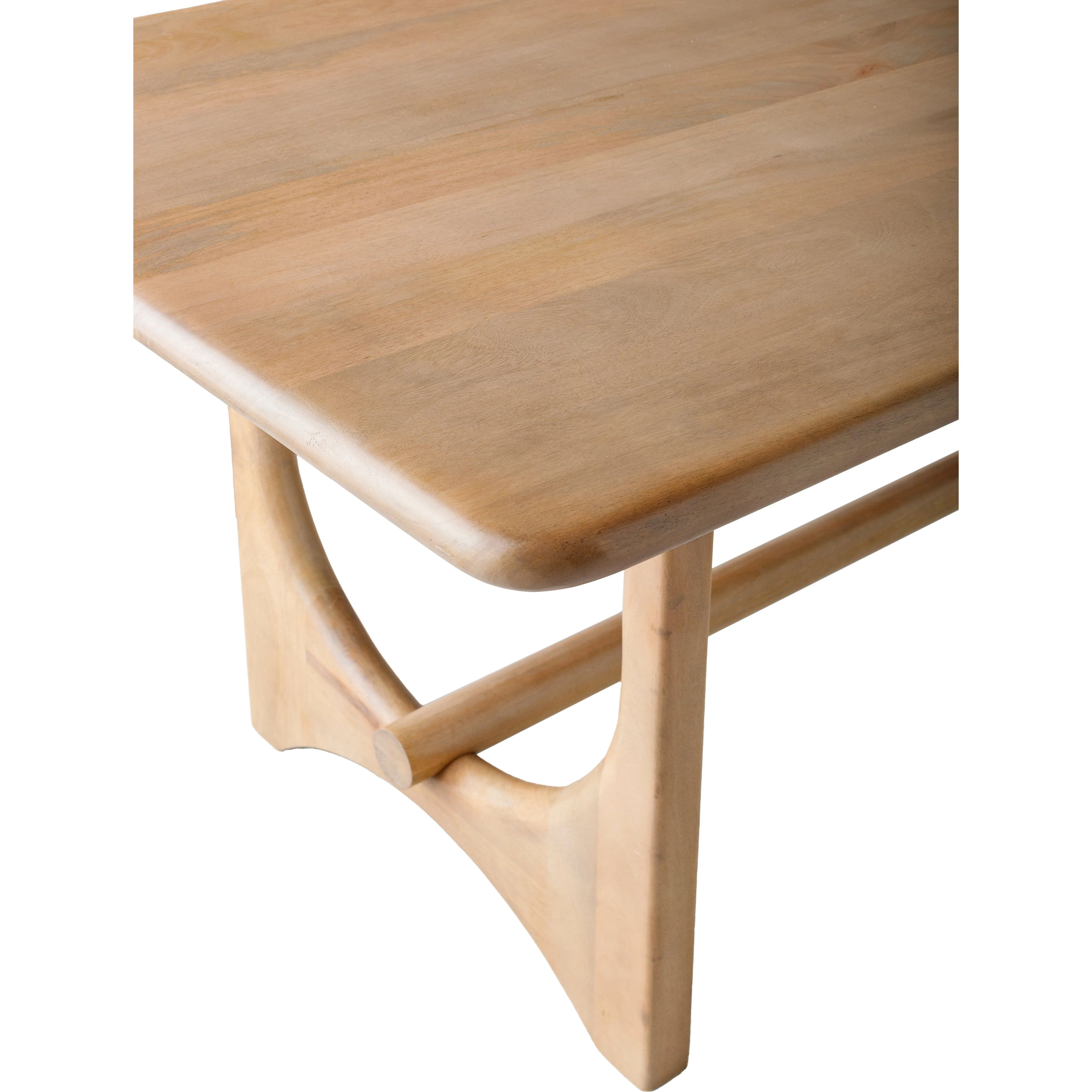 Surya Arland Modern Natural Mango Wood Dining Table 78” - Image 5