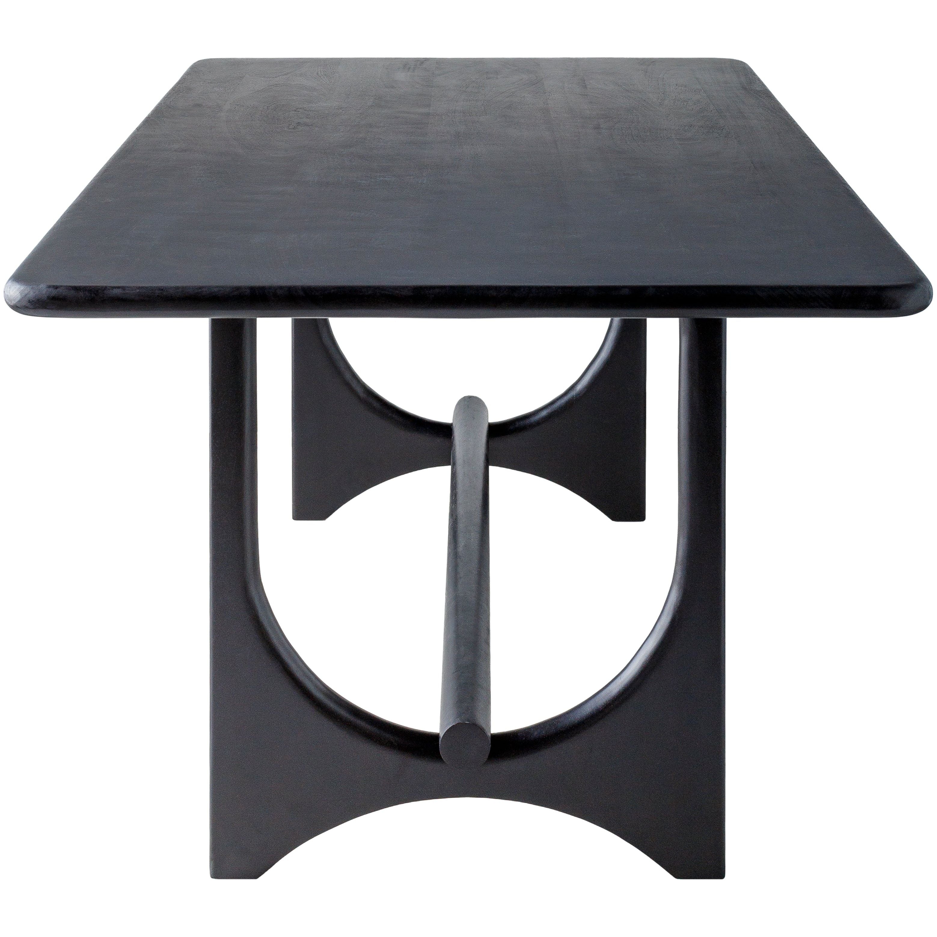 Surya Arland Modern Black Mango Wood Dining Table 78” - Image 5