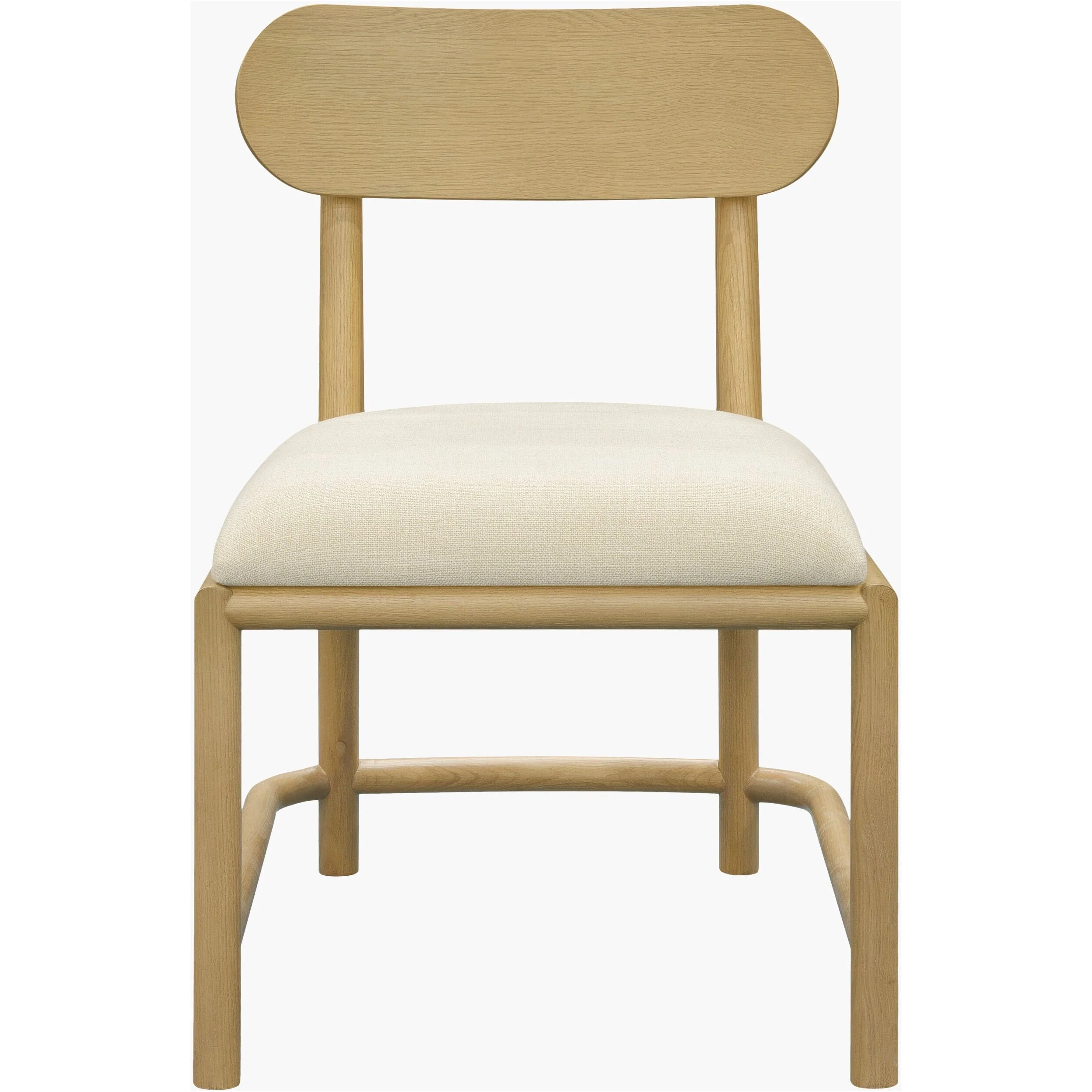 Surya Keating Modern Wheat Oak Set of 2 Wood Dining Chairs With Cushioned Seat - Image 3