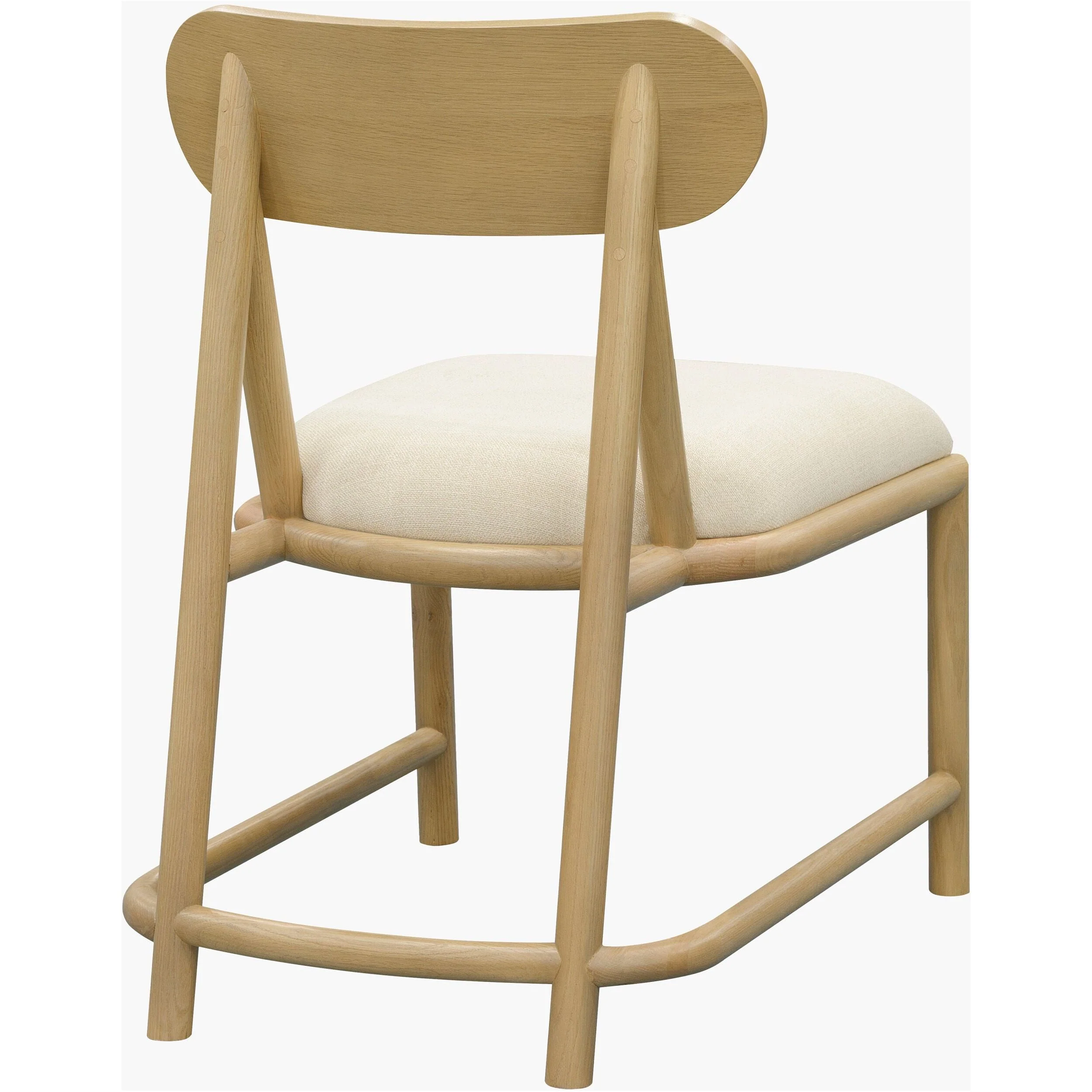 Surya Keating Modern Wheat Oak Set of 2 Wood Dining Chairs With Cushioned Seat - Image 4