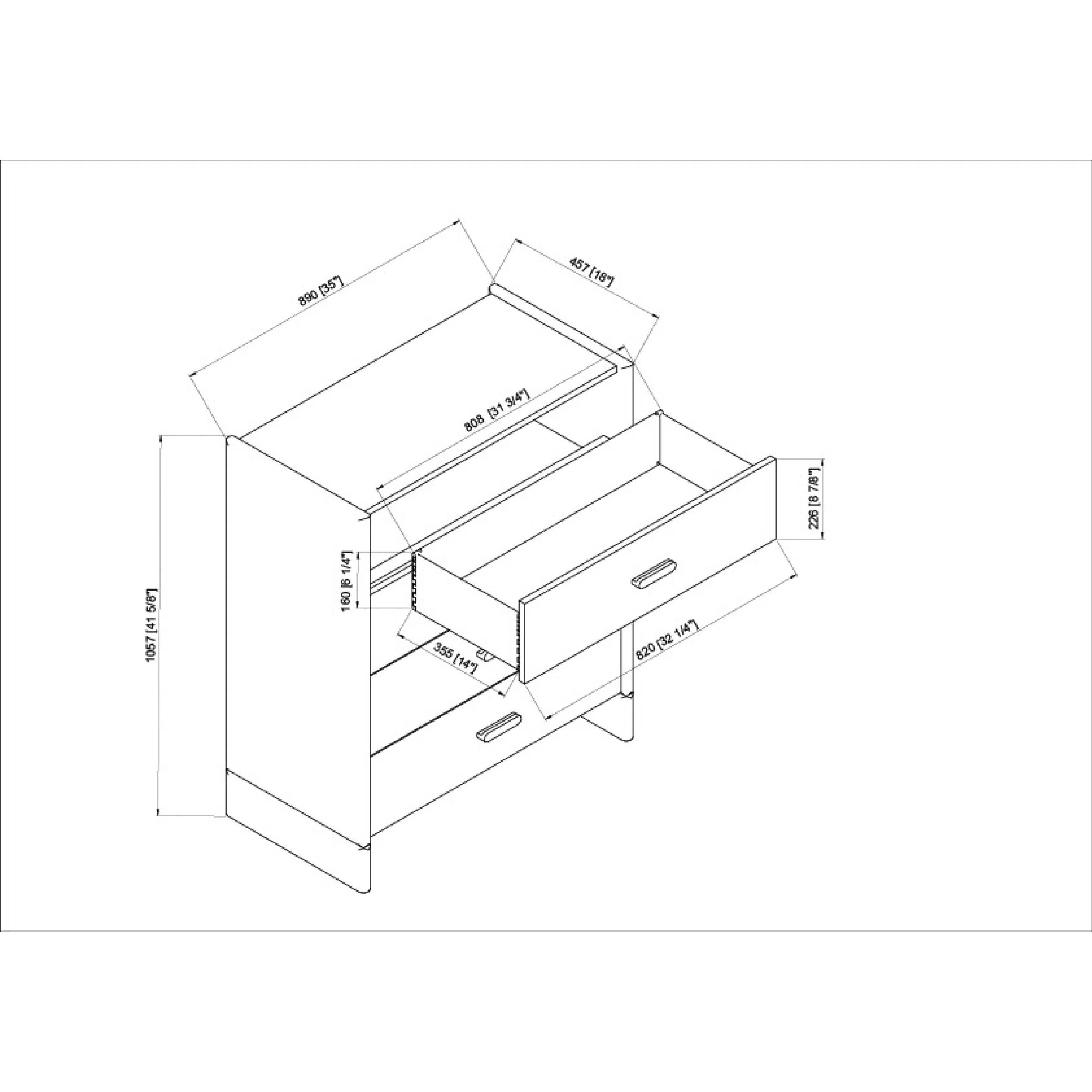 Surya Boda Modern Natural Oak 4 Drawer Dresser - Image 4