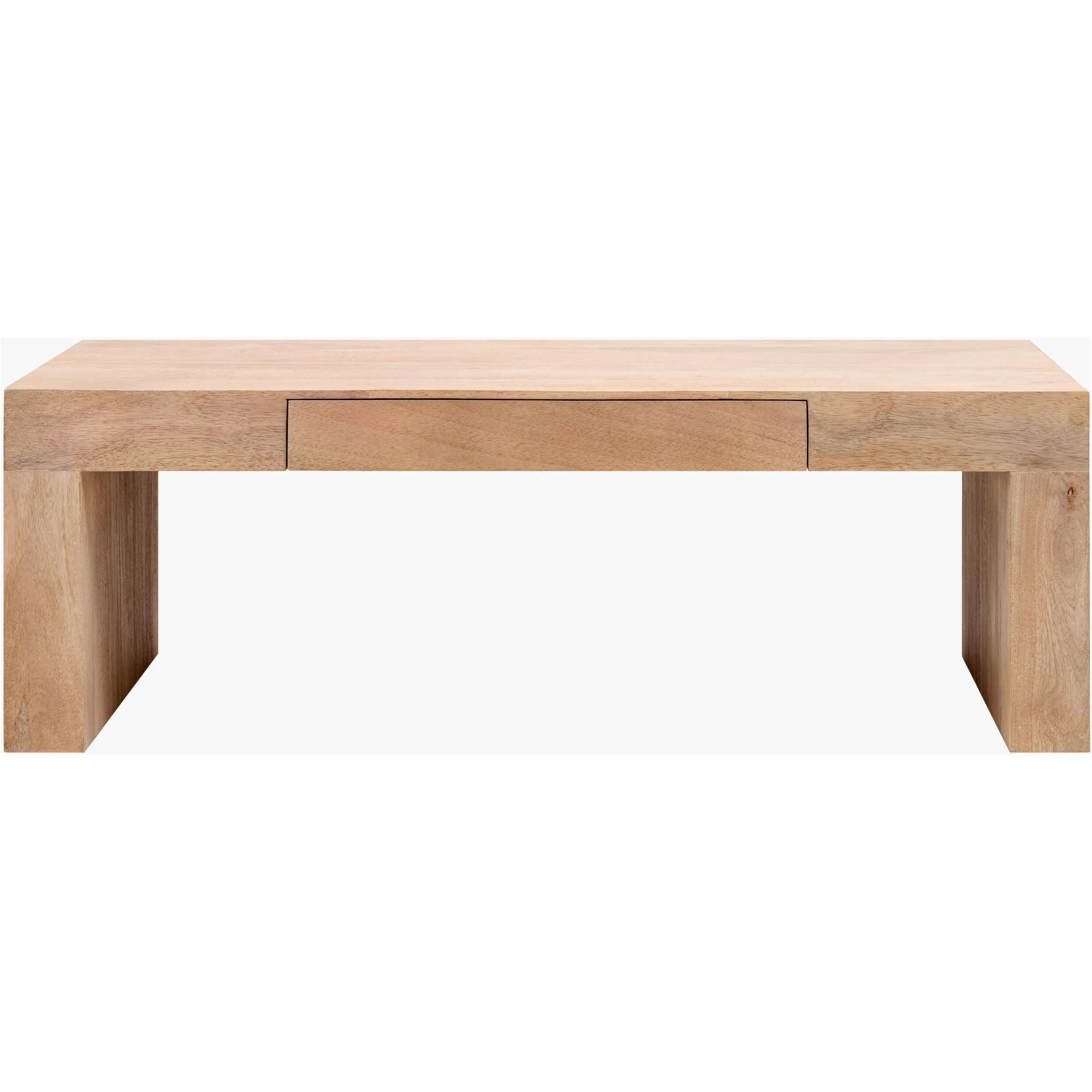 Surya Coburn Modern Brown Laquered Mango Wood Coffee Table - Image 6