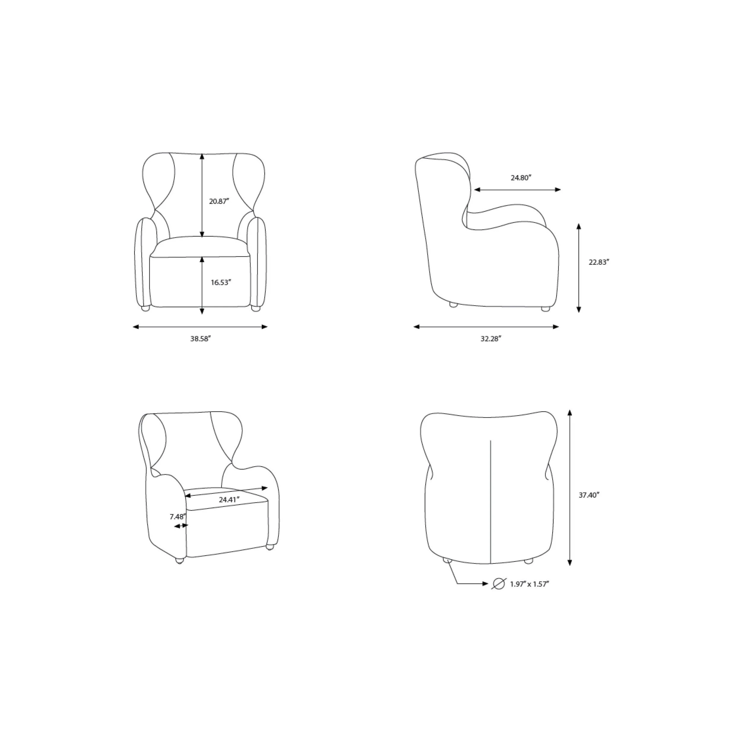 Surya Jacqui Modern Boucle Accent Chair - Image 11