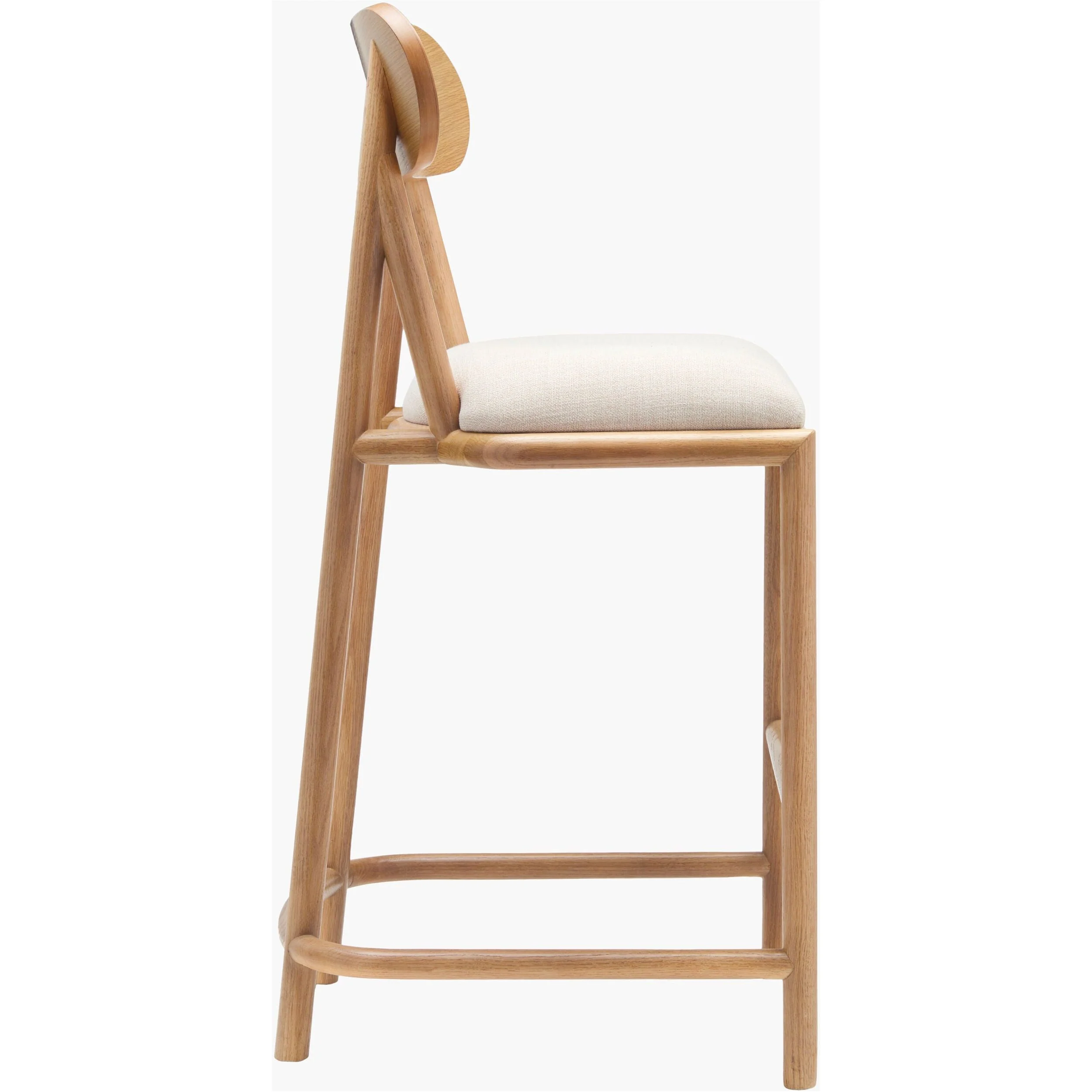 Surya Keating Modern Wheat Oak Barstool With Cushioned Seat - Image 5