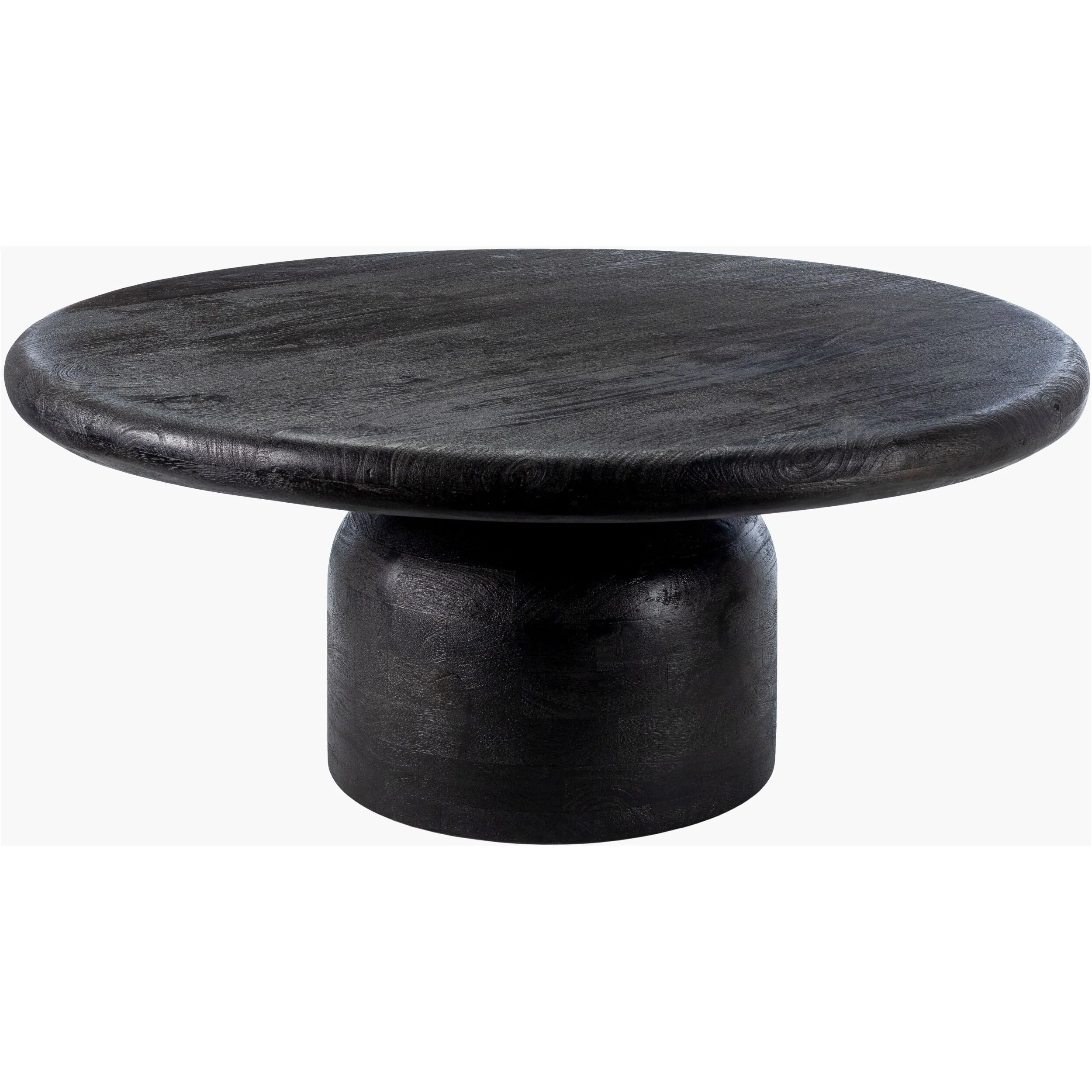 Surya Koben Modern Black Sandblasted Mango Wood Coffee Table - Image 2