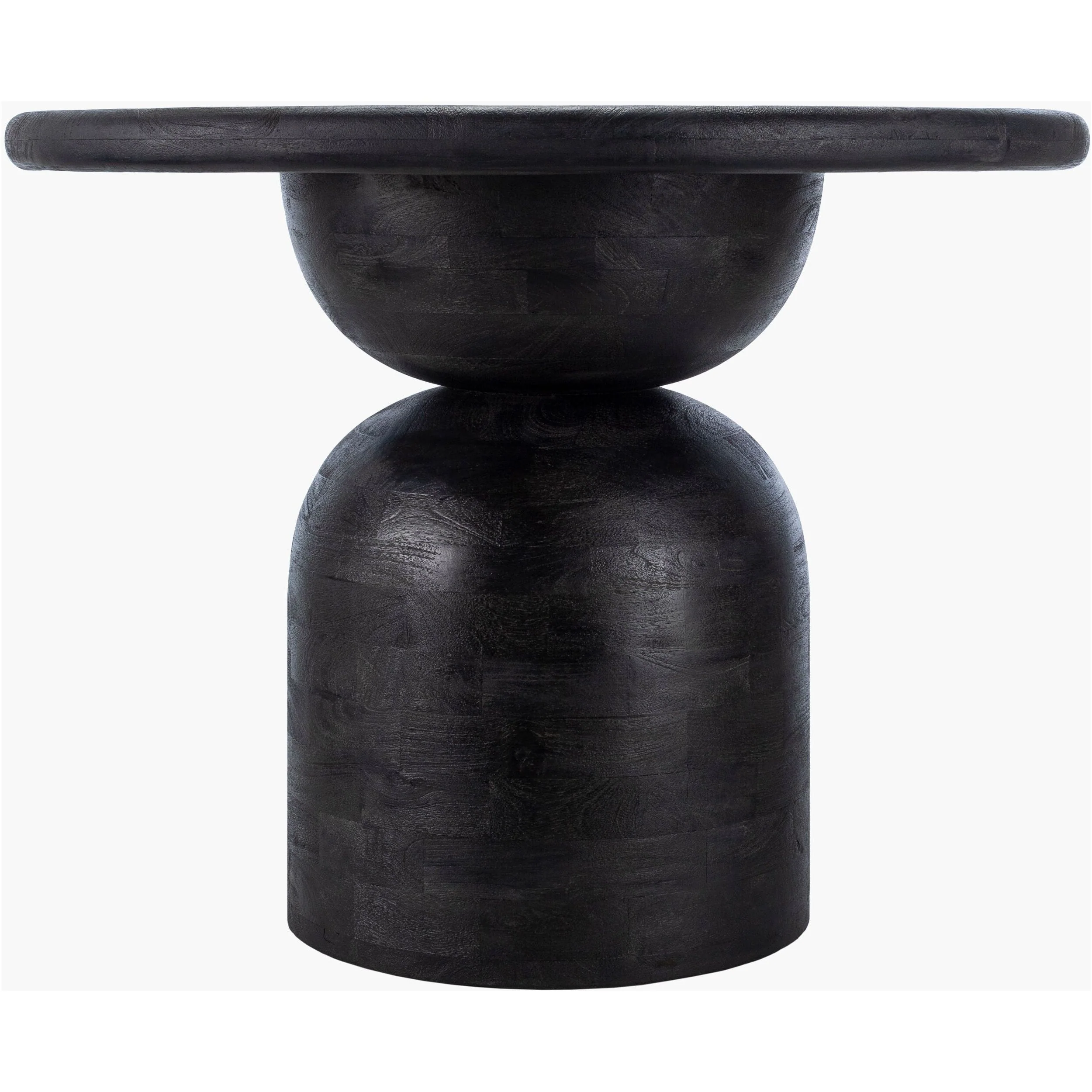 Surya Koben Modern Black Sandblasted Mango Wood  Round Dining Table - Image 3