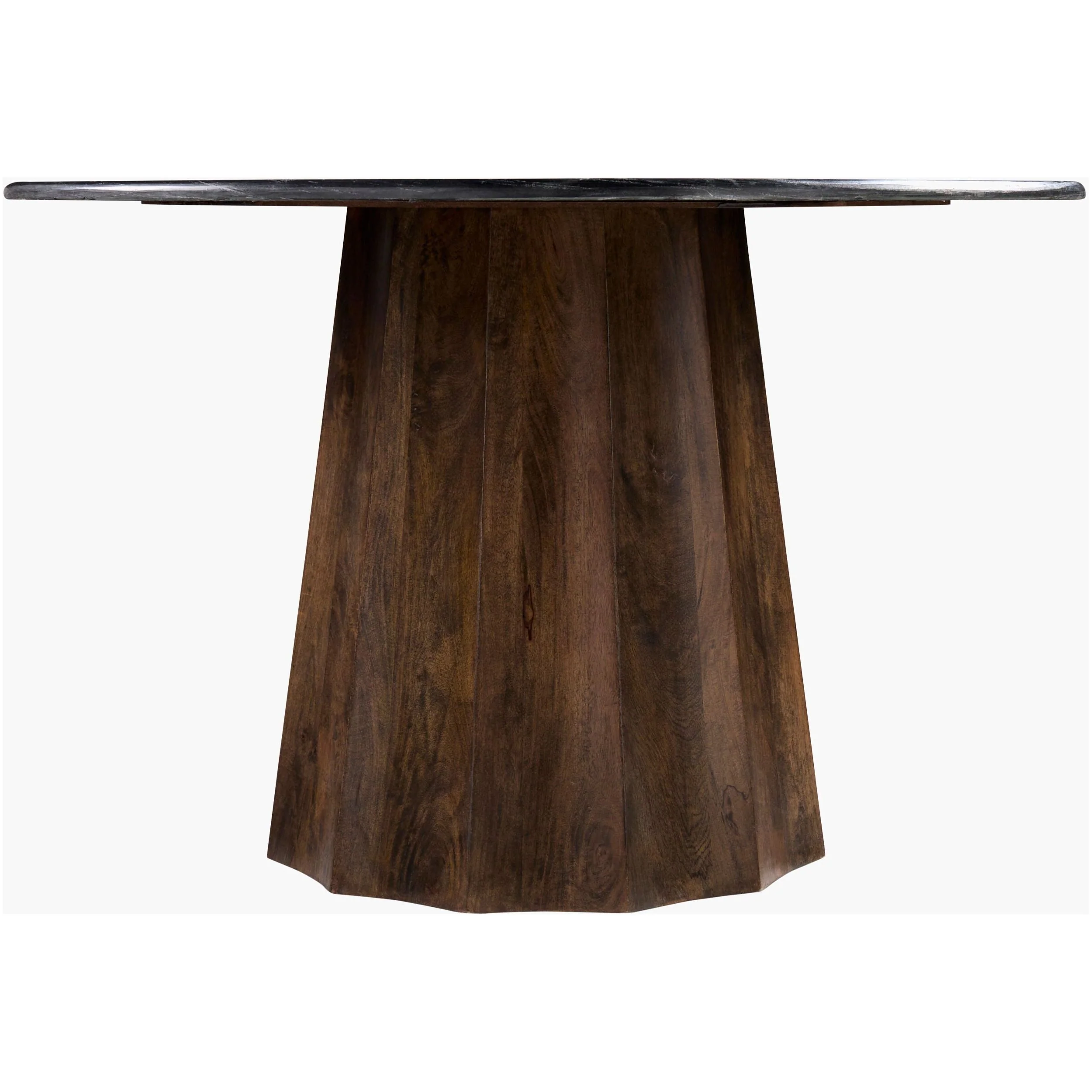 Surya Linus Modern Black Marble Top With Dark Mango Wood 47” Round Dining Table - Image 4