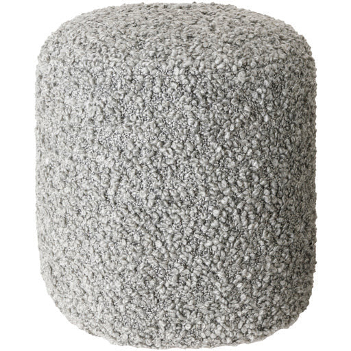 Surya Mohave Modern Gray Bouclé Round Pouf Ottoman MHPF-001