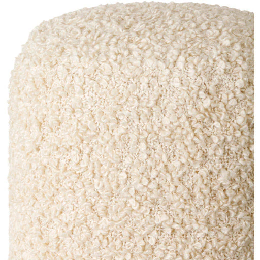 Surya Mohave Modern White Bouclé Round Pouf Ottoman MHPF-002 - Image 3