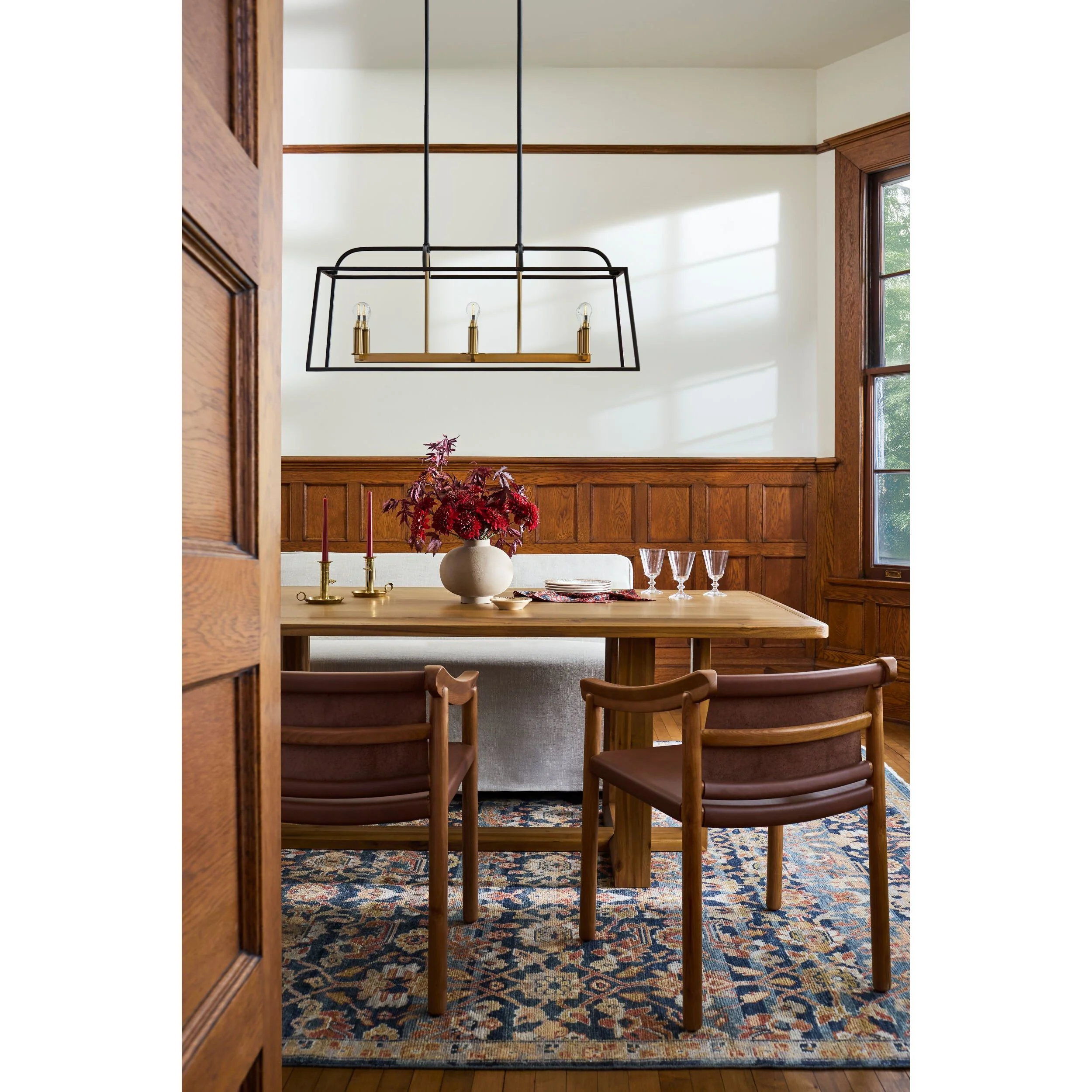Surya Northbank Wheat Brushed Acacia Wood Dining Table - Image 4