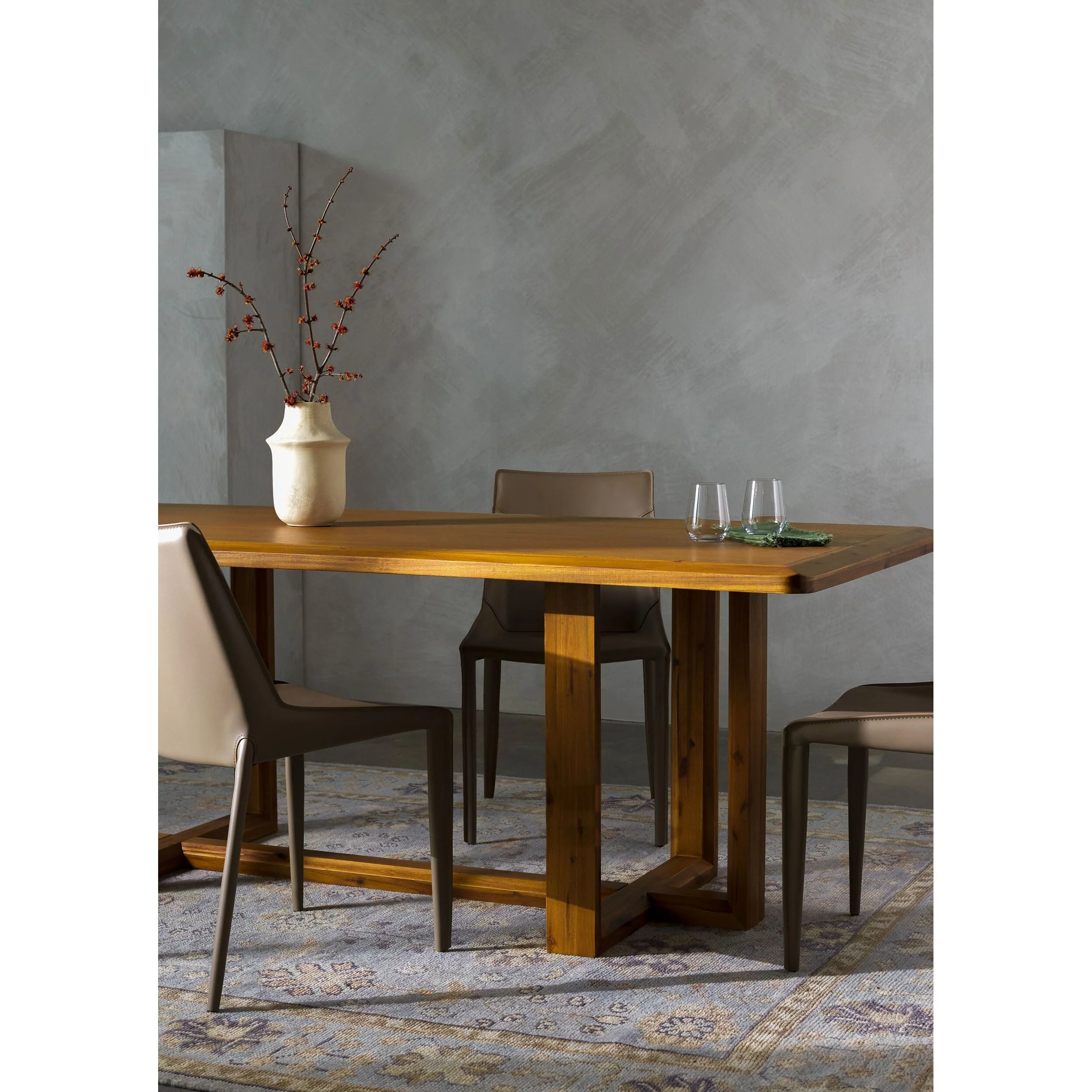 Surya Northbank Wheat Brushed Acacia Wood Dining Table - Image 6