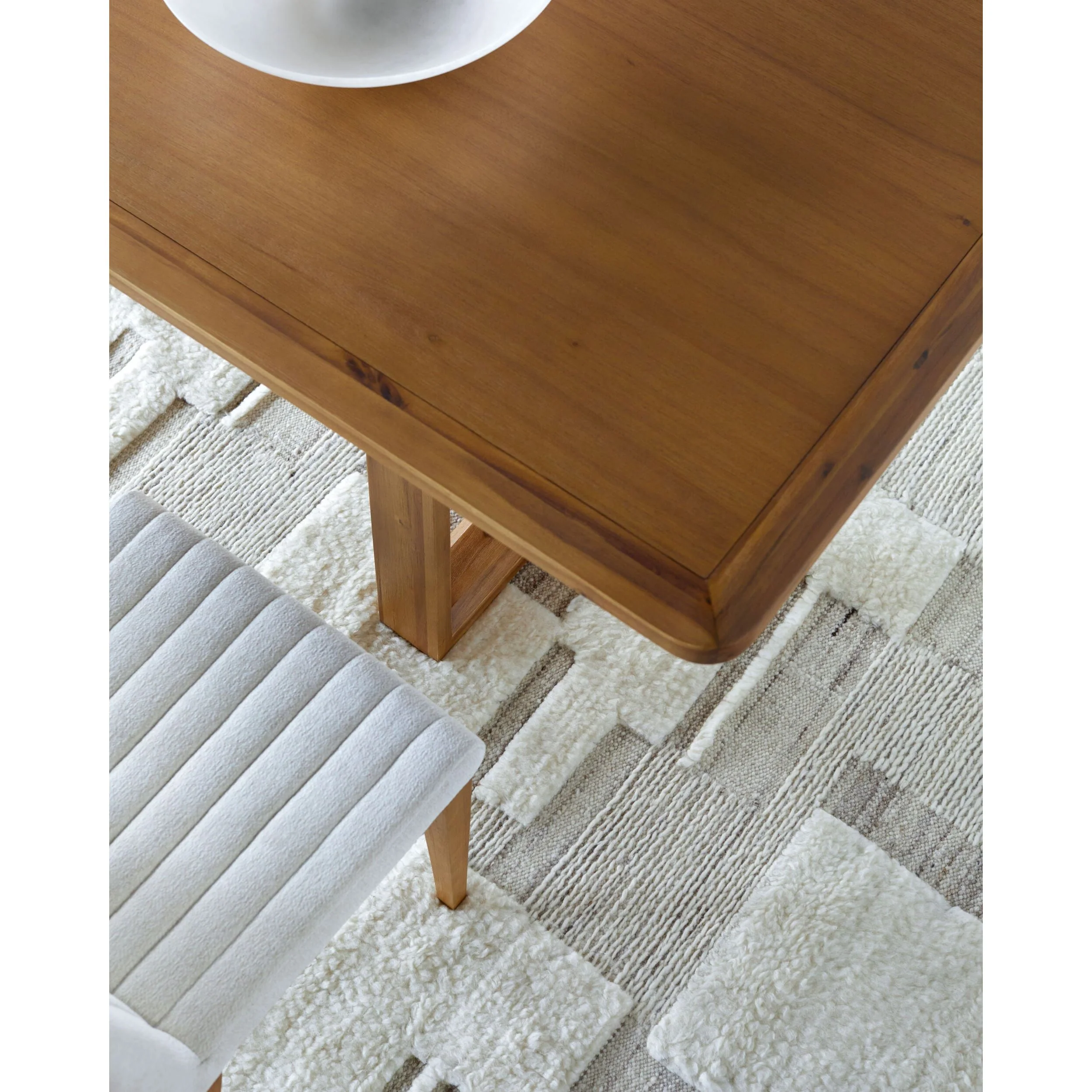 Surya Northbank Wheat Brushed Acacia Wood Dining Table - Image 7