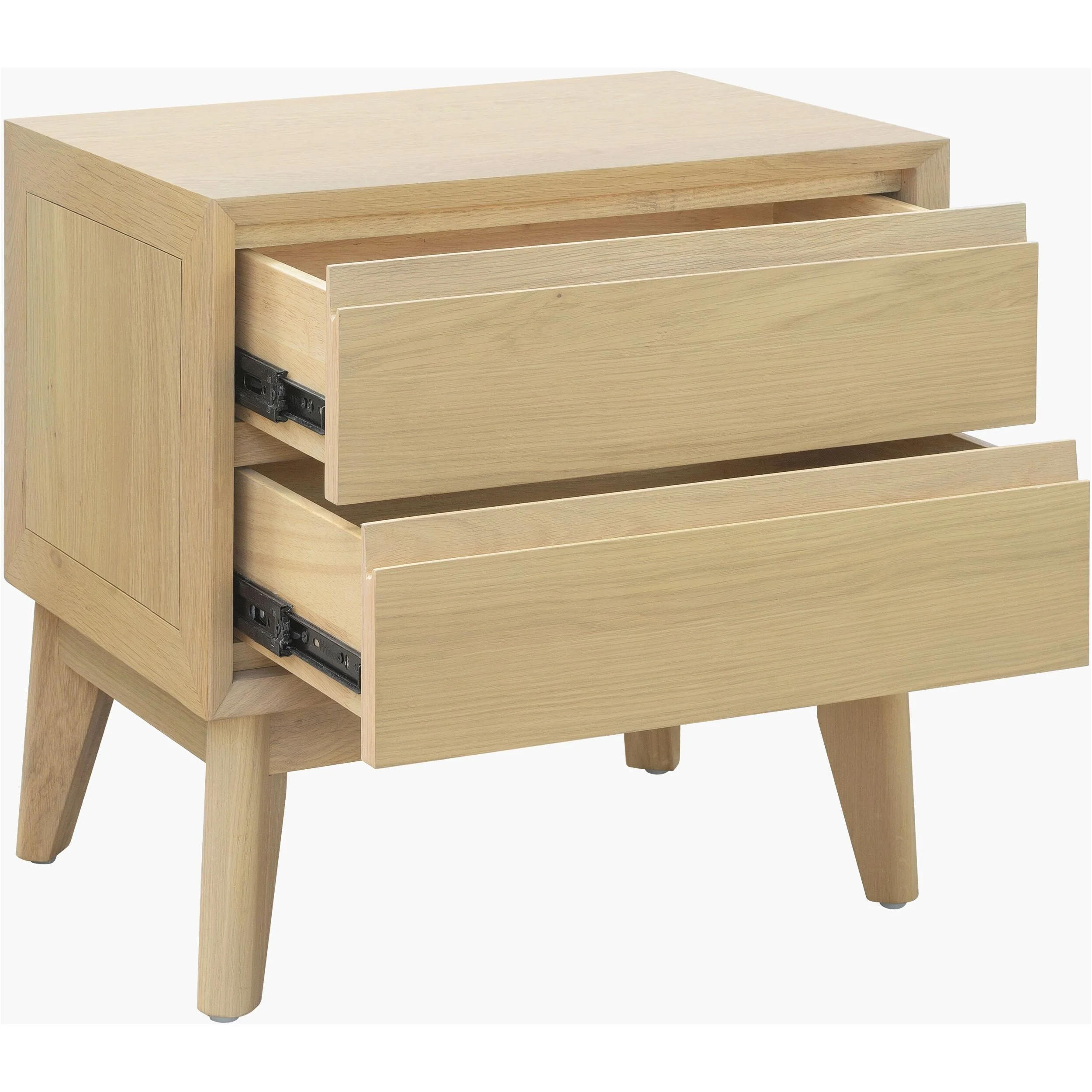Surya Pryce Modern Light Natural Oak 2 Drawer Nightstand - Image 5